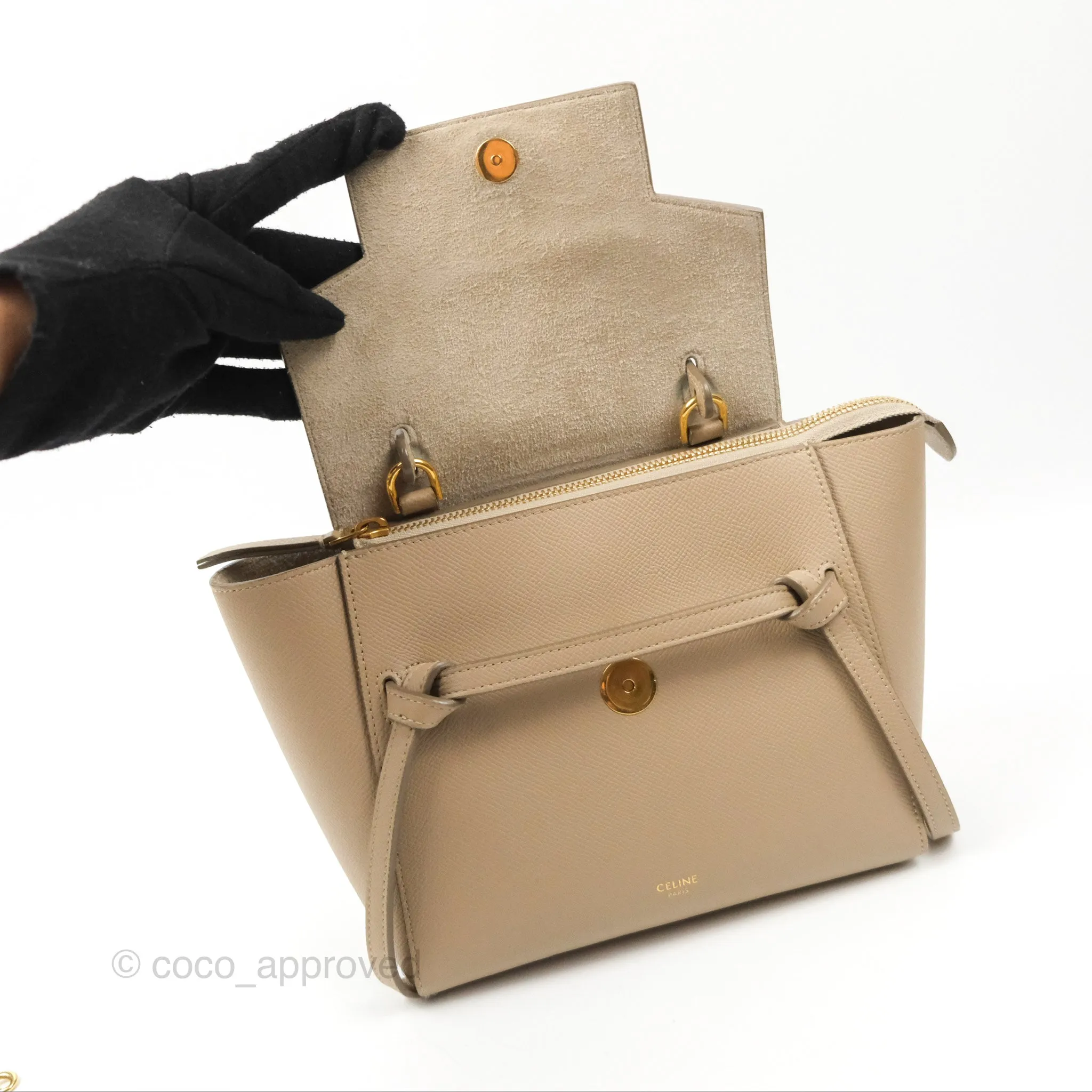 Celine Nano Belt Bag Light Taupe Grained Calfskin Gold Hardware