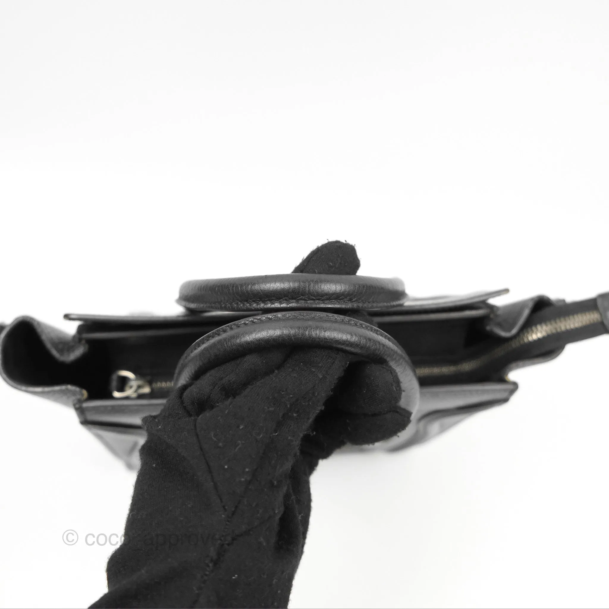 Celine Nano Luggage Bag Black Drummed Calfskin