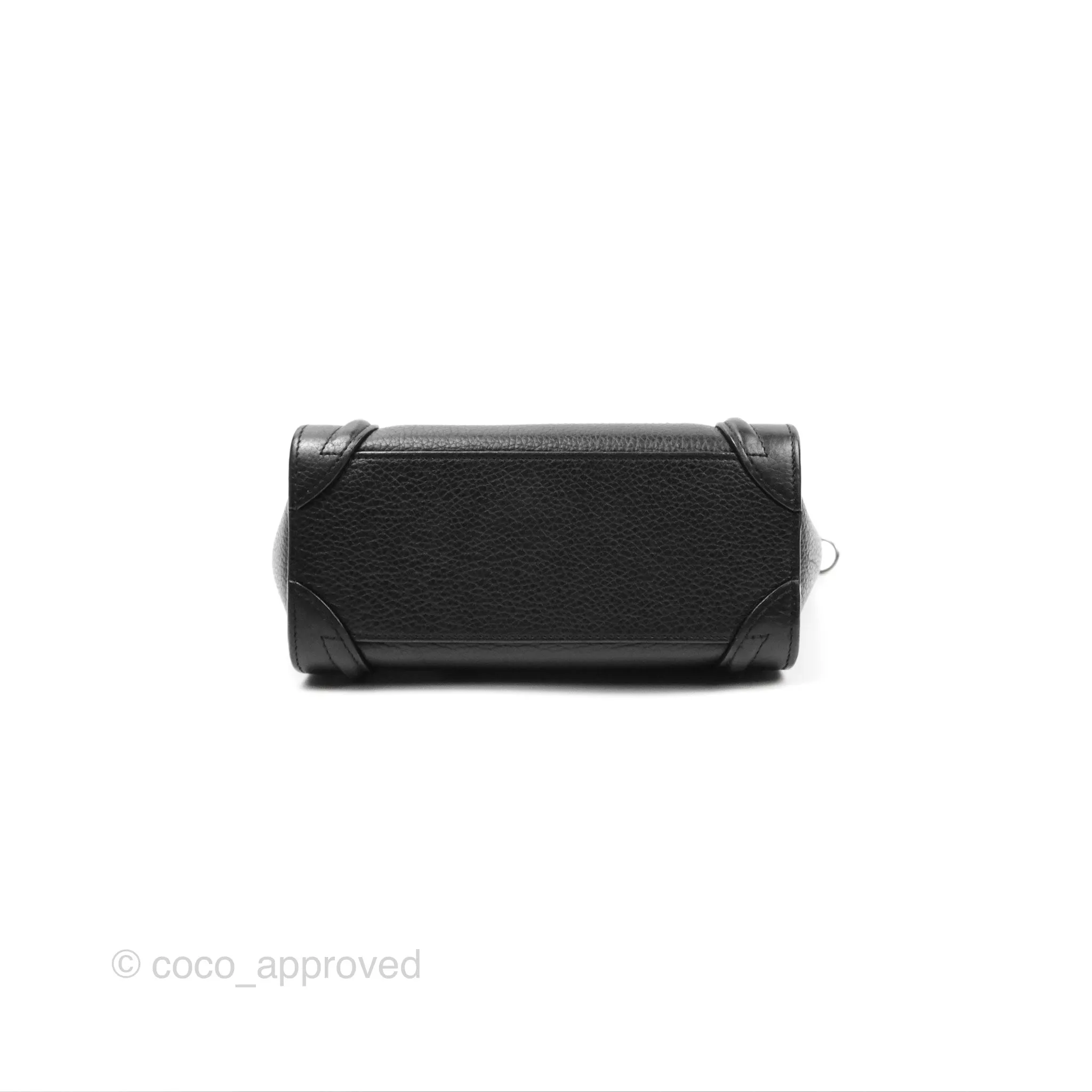 Celine Nano Luggage Bag Black Drummed Calfskin