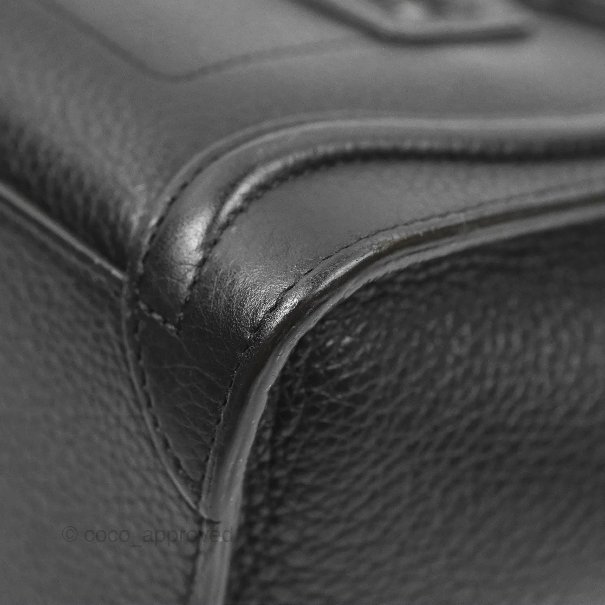 Celine Nano Luggage Bag Black Drummed Calfskin