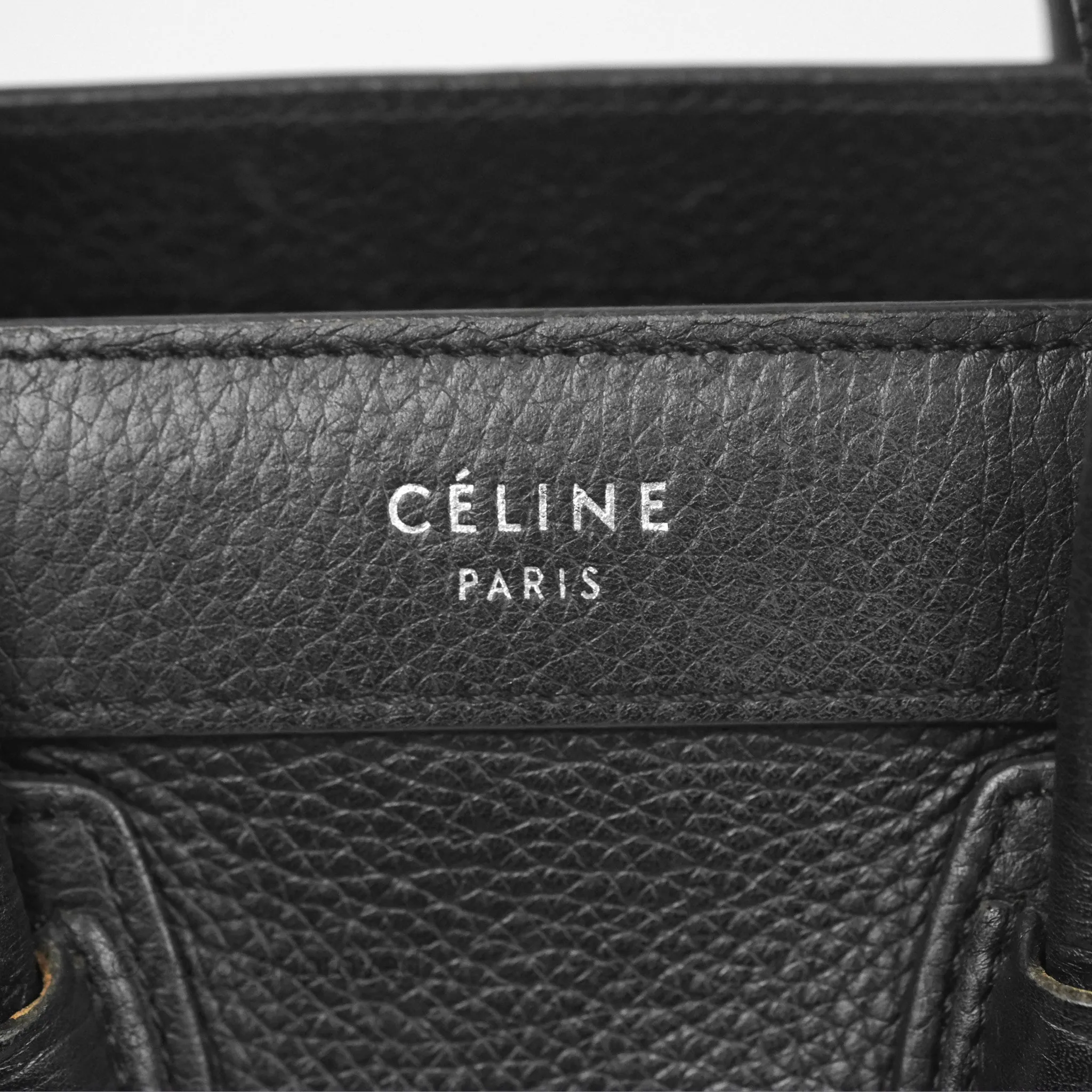 Celine Nano Luggage Bag Black Drummed Calfskin