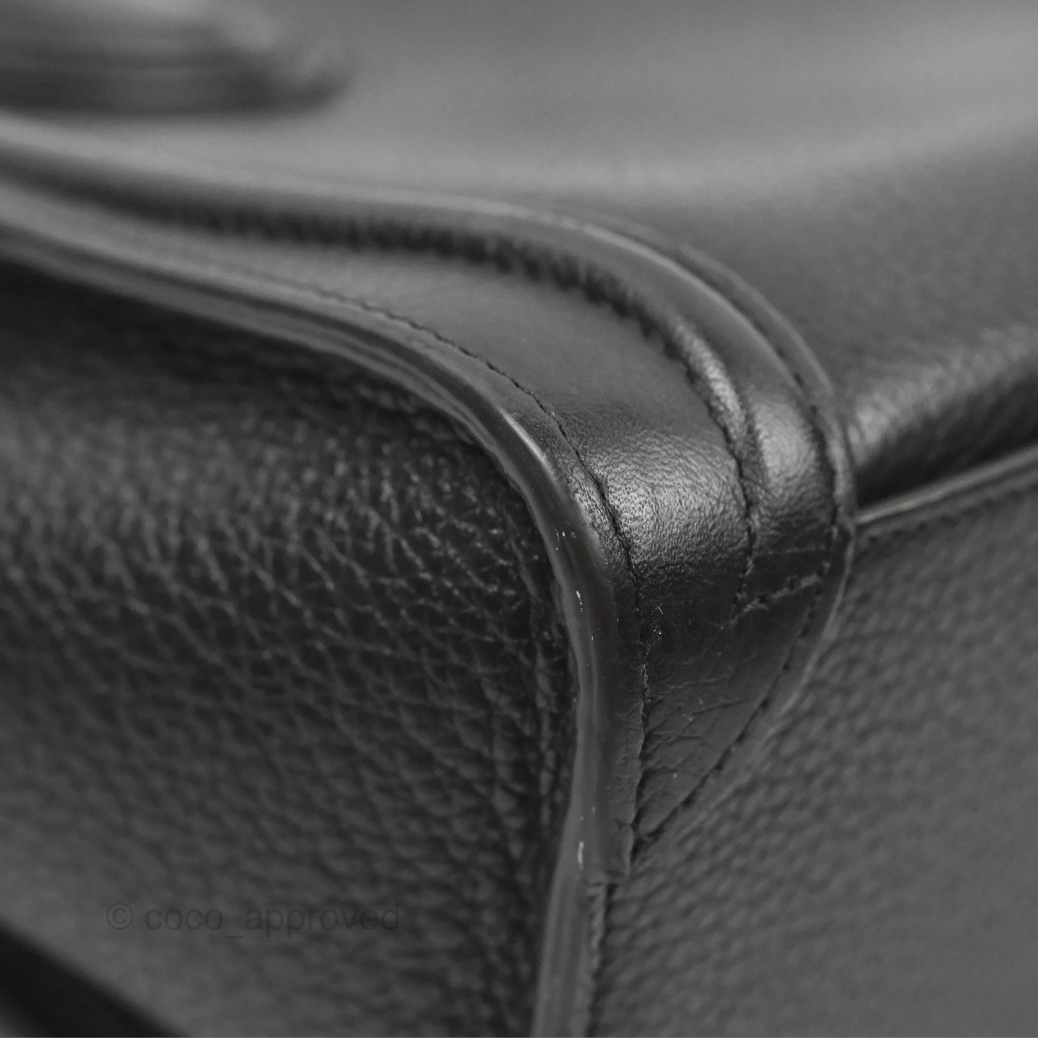Celine Nano Luggage Bag Black Drummed Calfskin