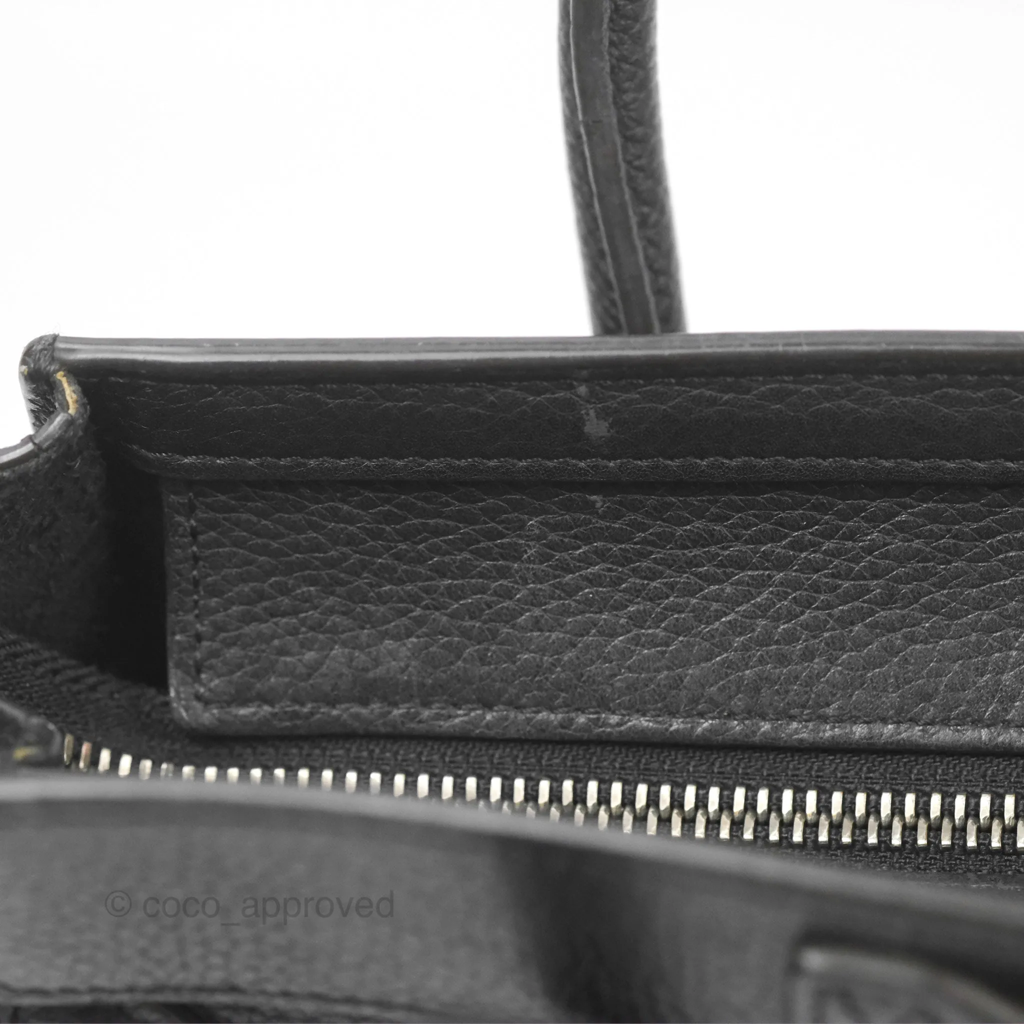 Celine Nano Luggage Bag Black Drummed Calfskin