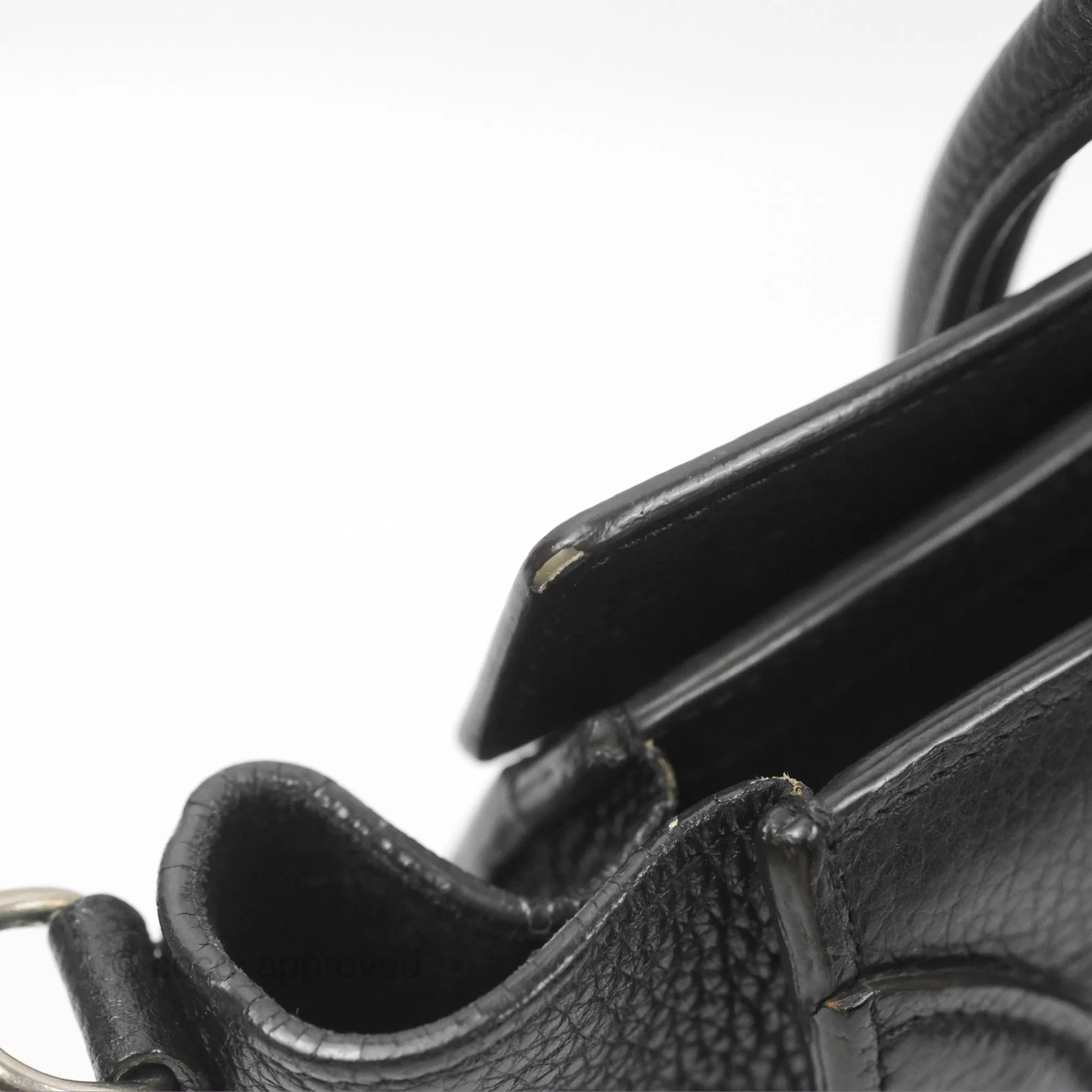 Celine Nano Luggage Bag Black Drummed Calfskin