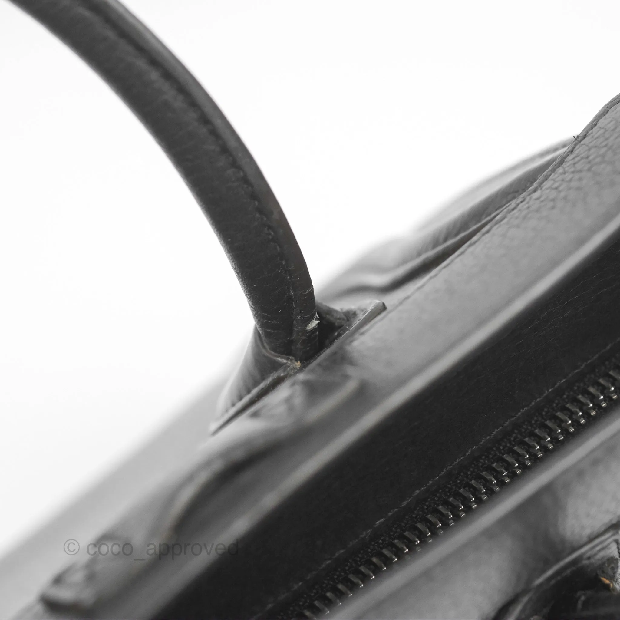 Celine Nano Luggage Bag Black Drummed Calfskin