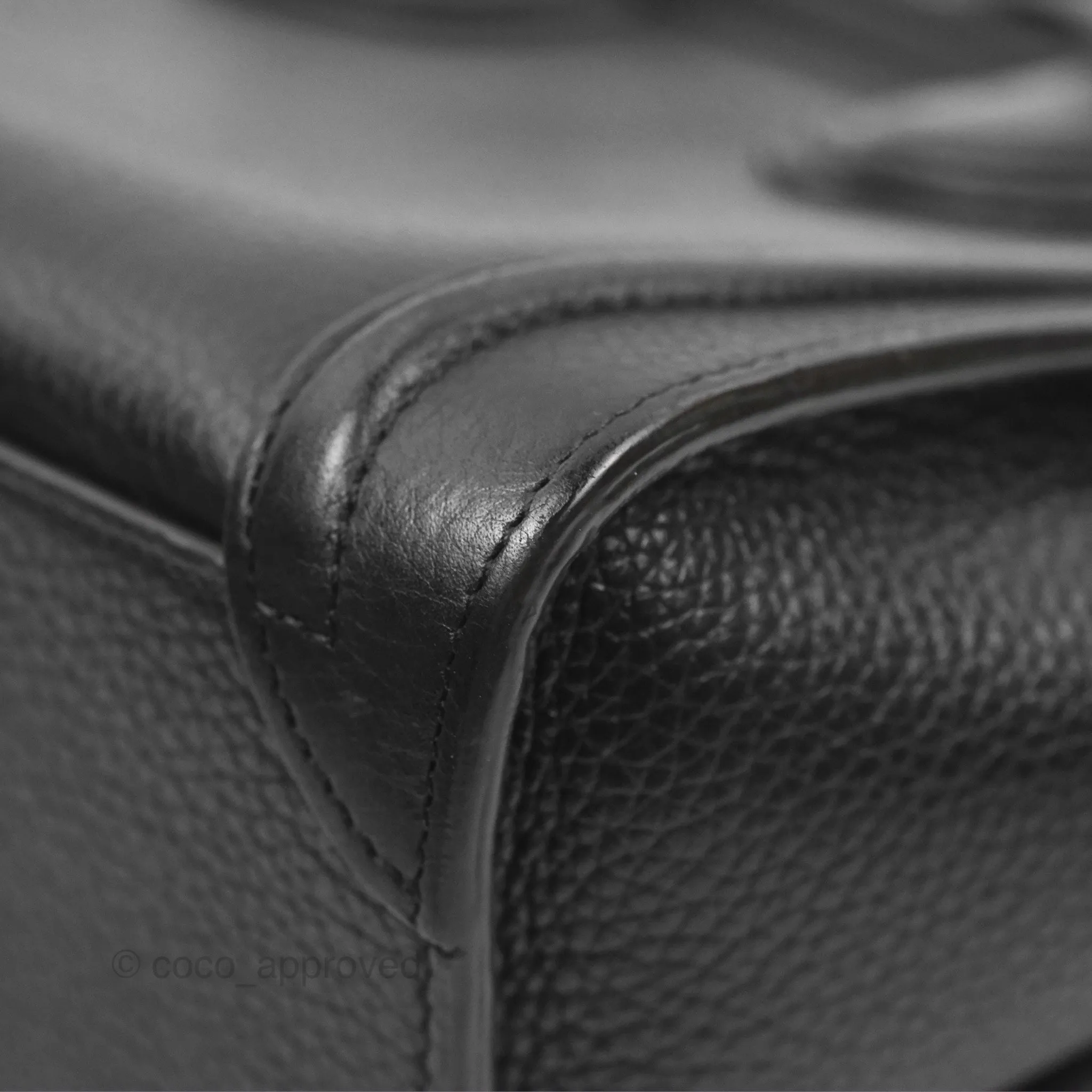 Celine Nano Luggage Bag Black Drummed Calfskin