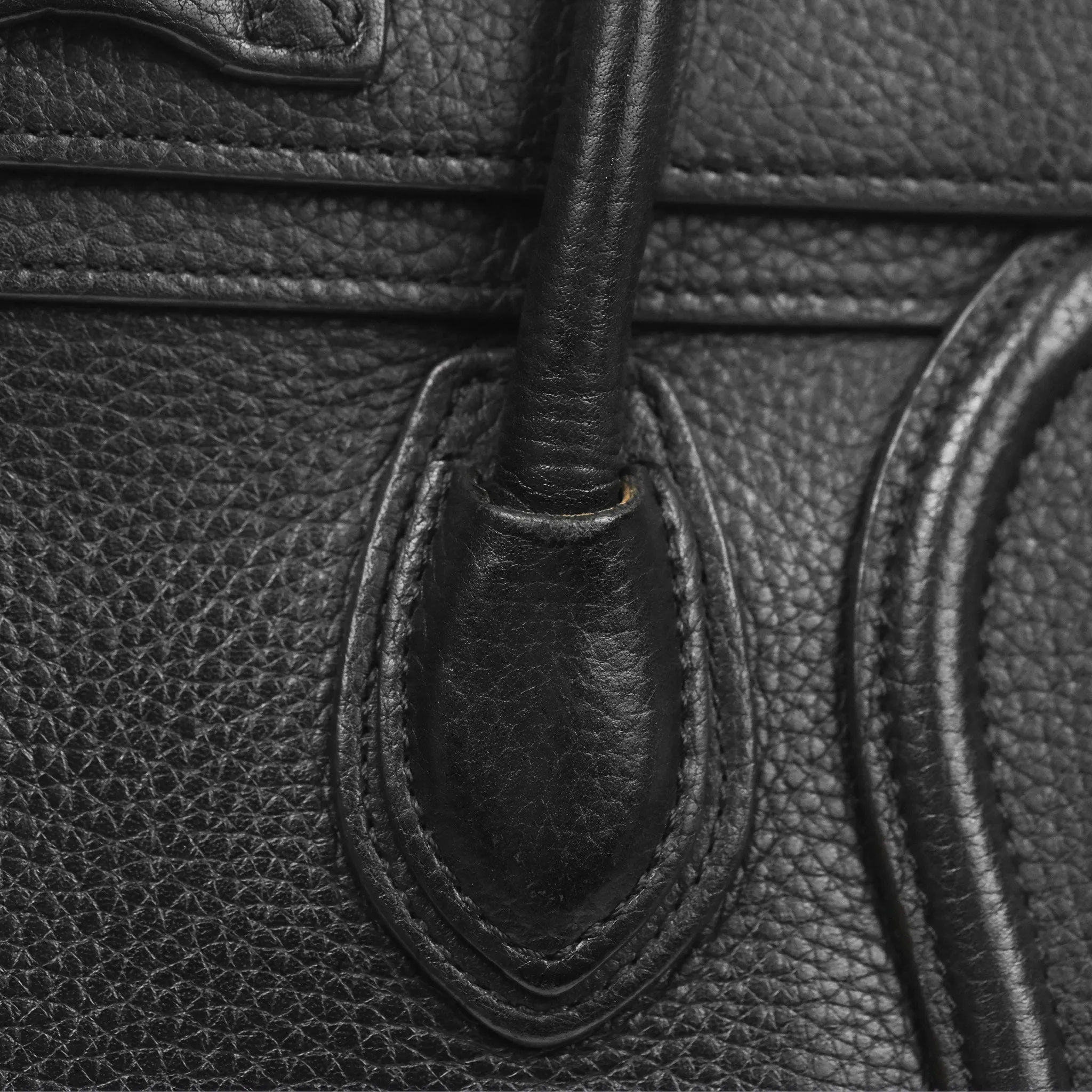 Celine Nano Luggage Bag Black Drummed Calfskin