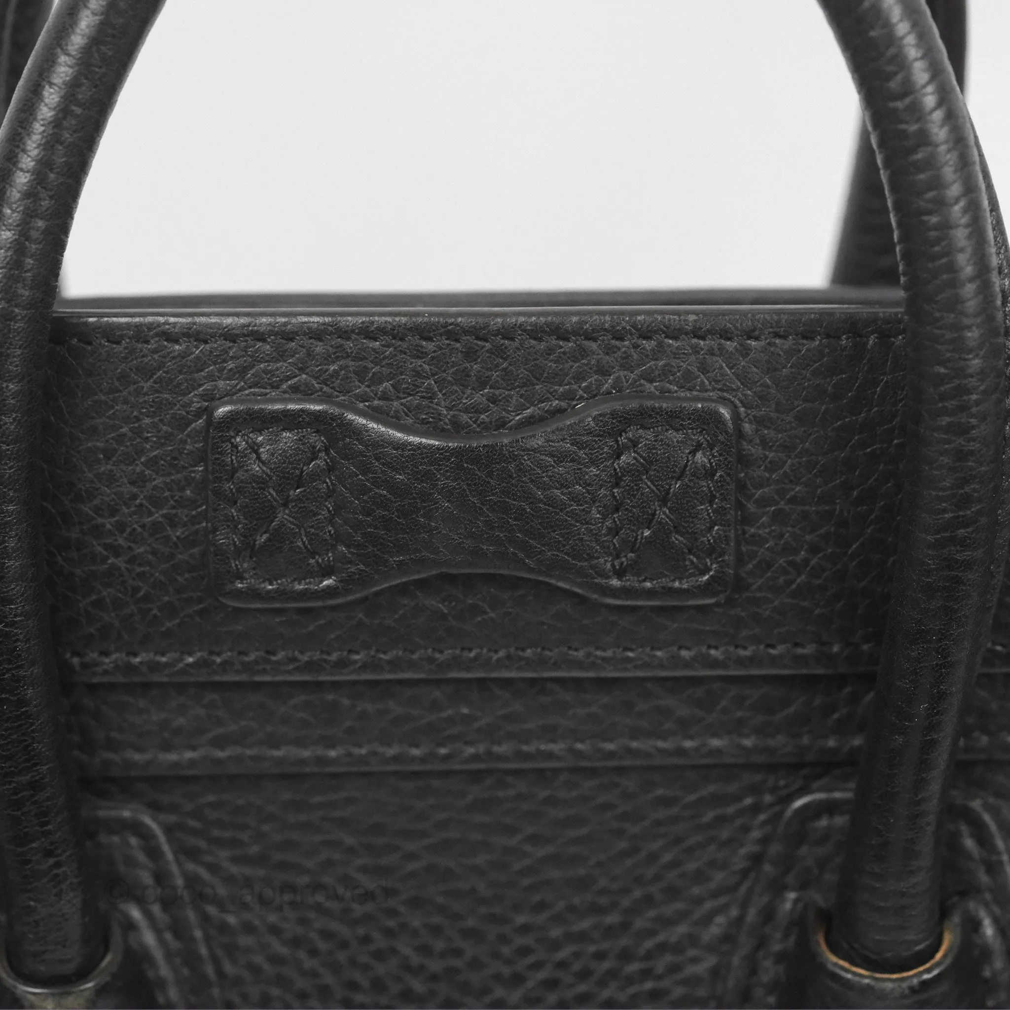 Celine Nano Luggage Bag Black Drummed Calfskin