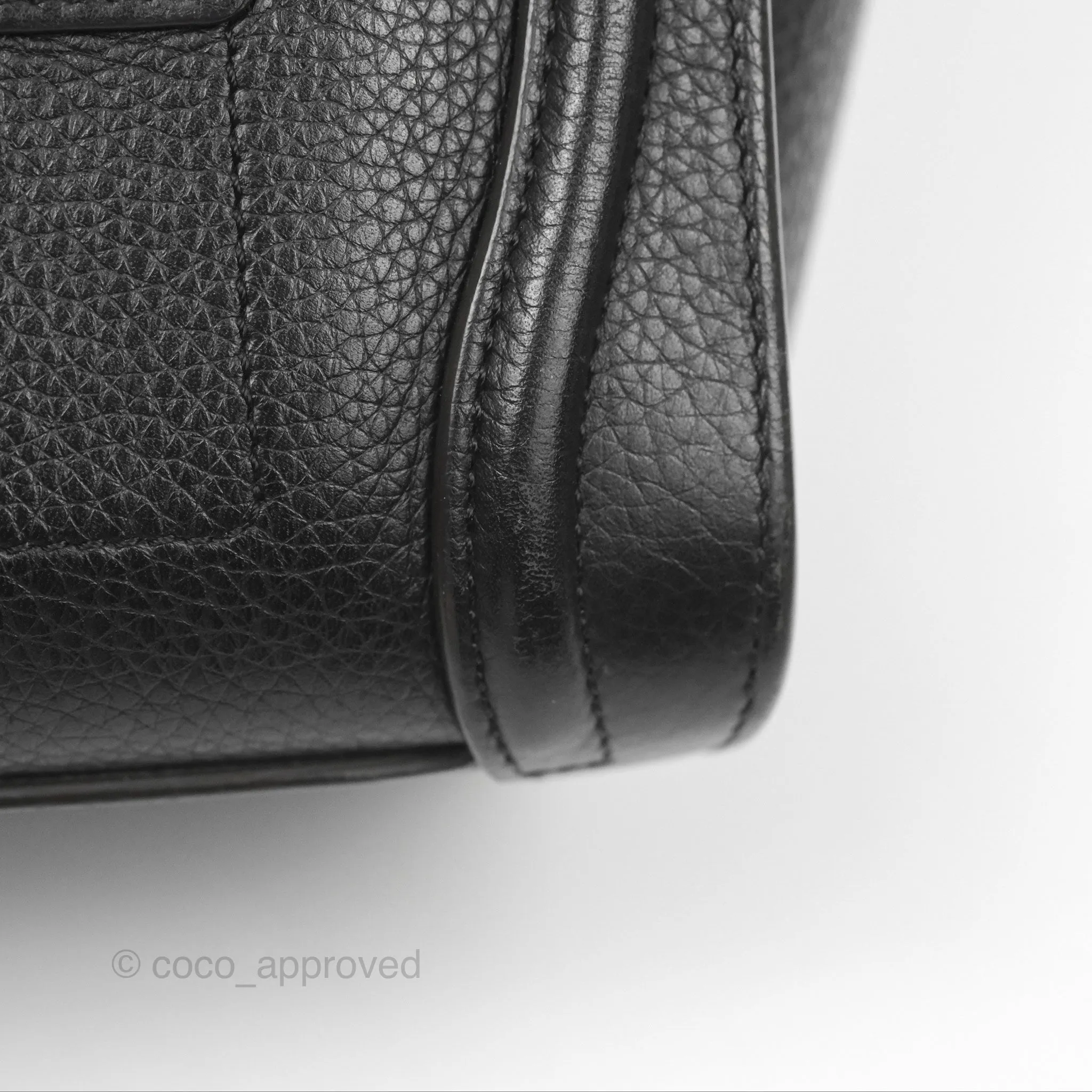 Celine Nano Luggage Bag Black Drummed Calfskin