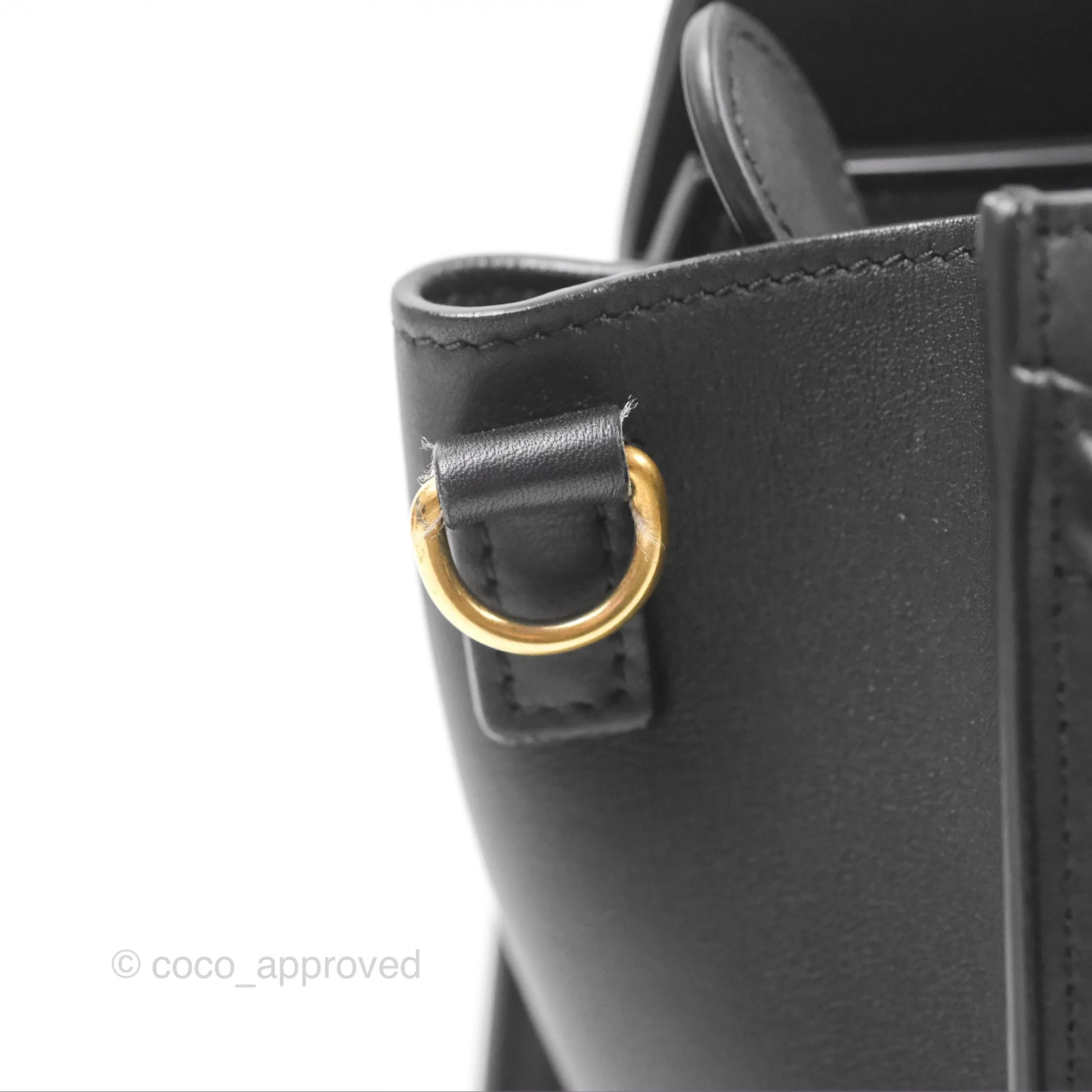 Celine Nano Luggage Bag Black Gold Hardware