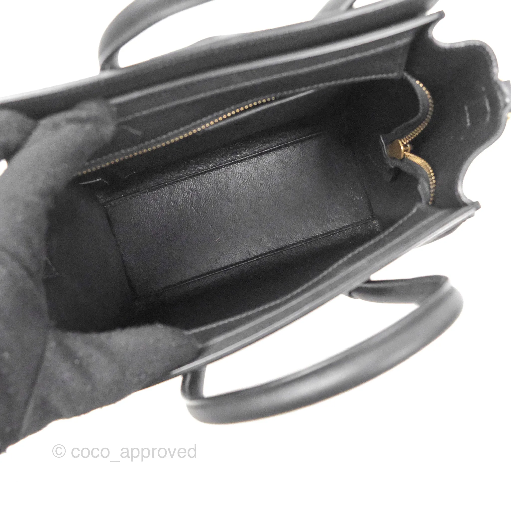 Celine Nano Luggage Bag Black Gold Hardware