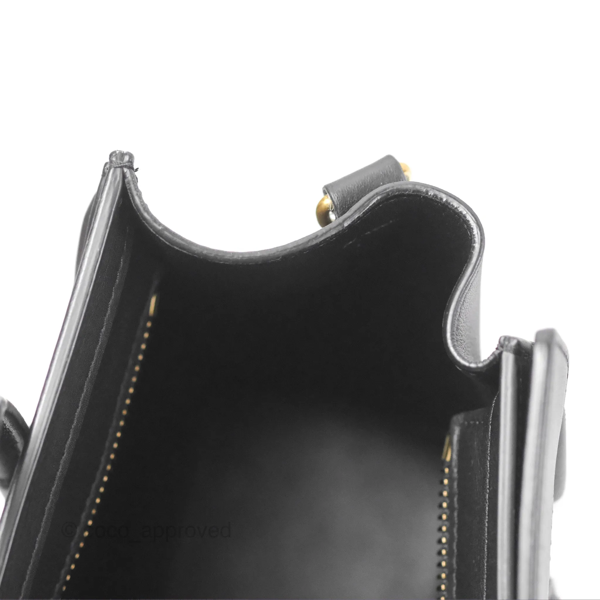 Celine Nano Luggage Bag Black Gold Hardware