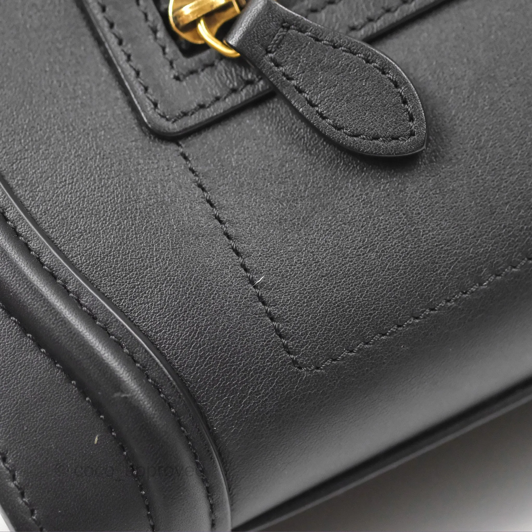 Celine Nano Luggage Bag Black Gold Hardware