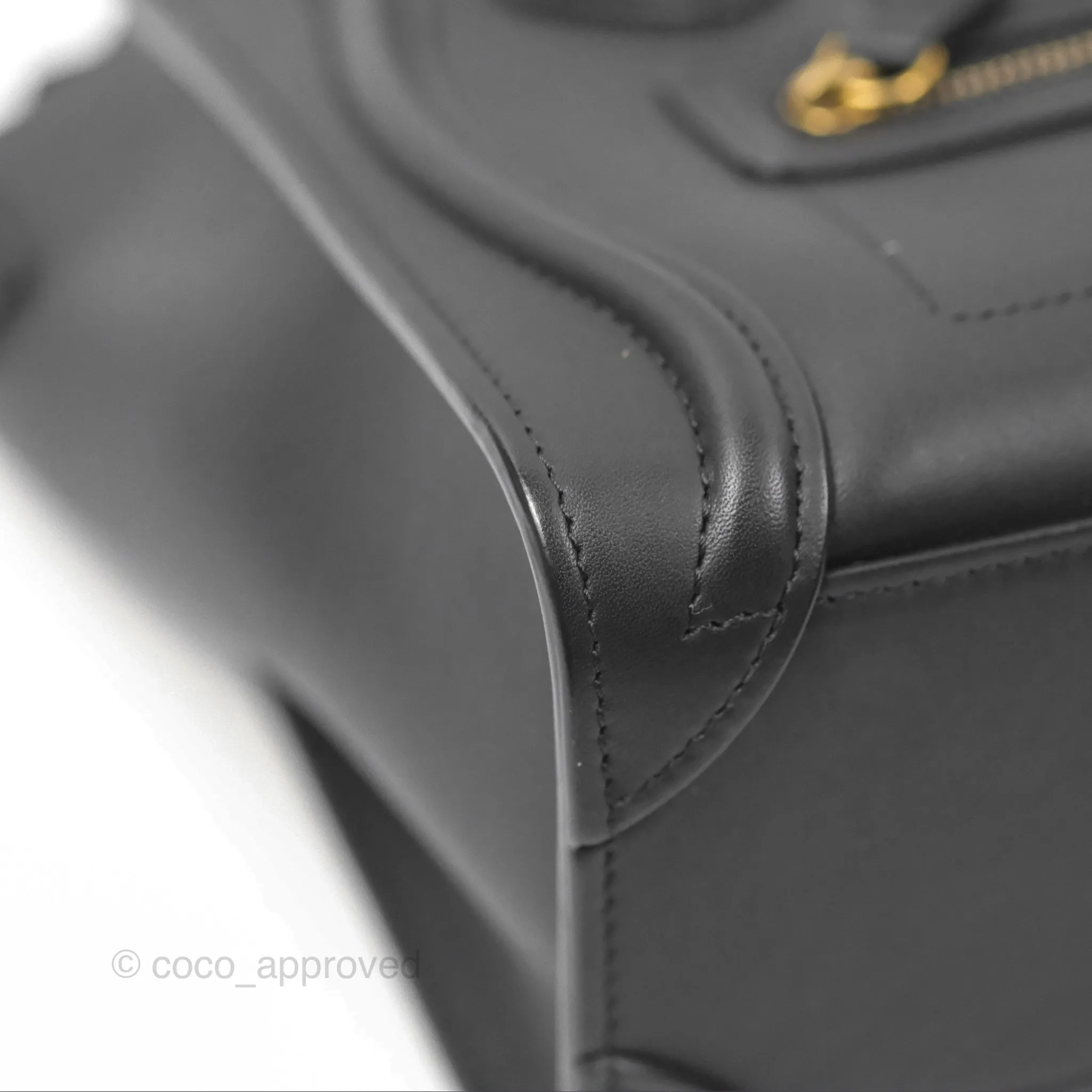 Celine Nano Luggage Bag Black Gold Hardware