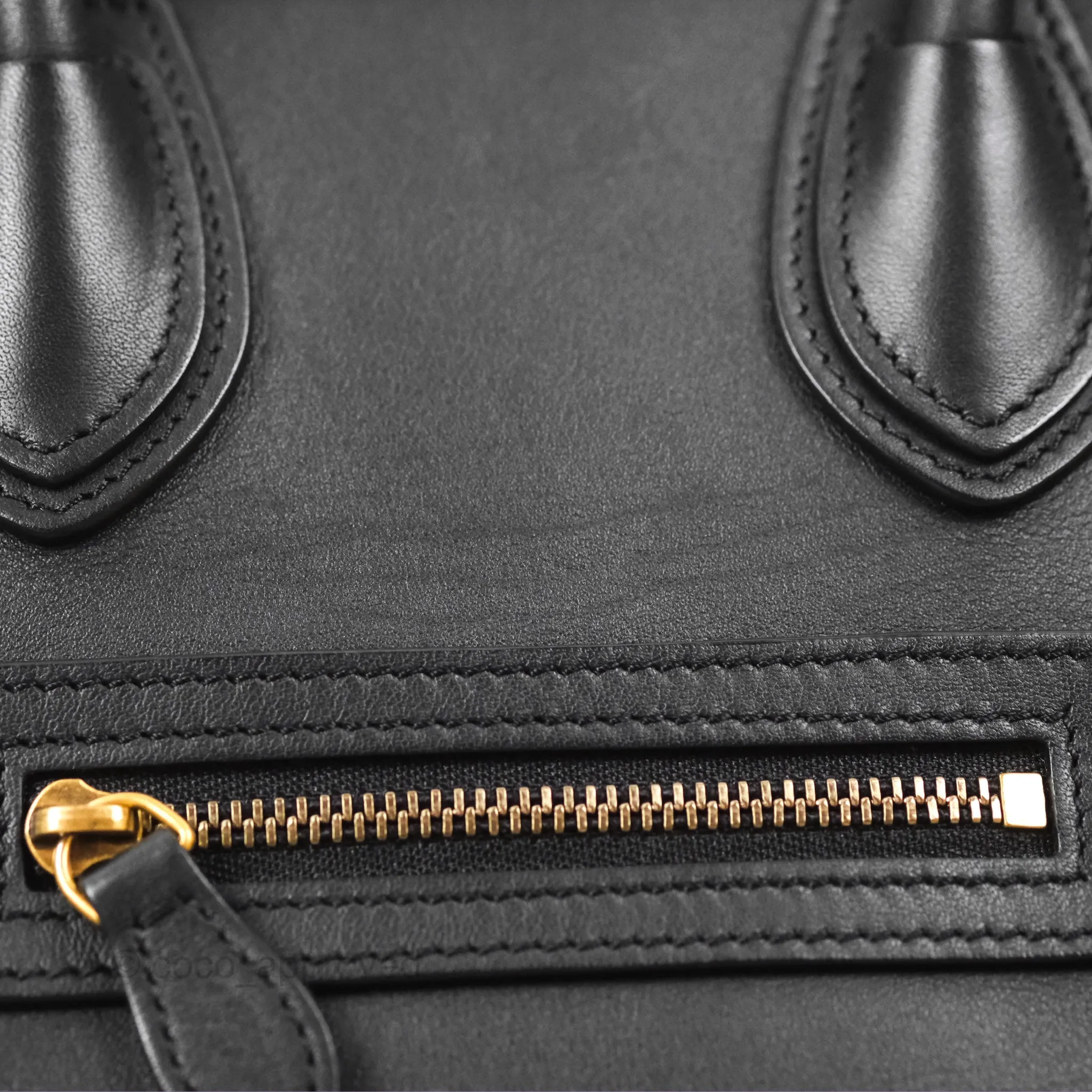Celine Nano Luggage Bag Black Gold Hardware