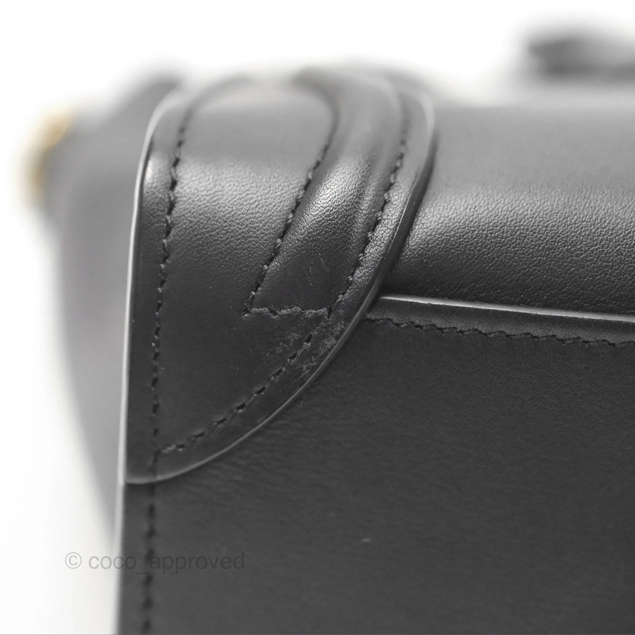 Celine Nano Luggage Bag Black Gold Hardware