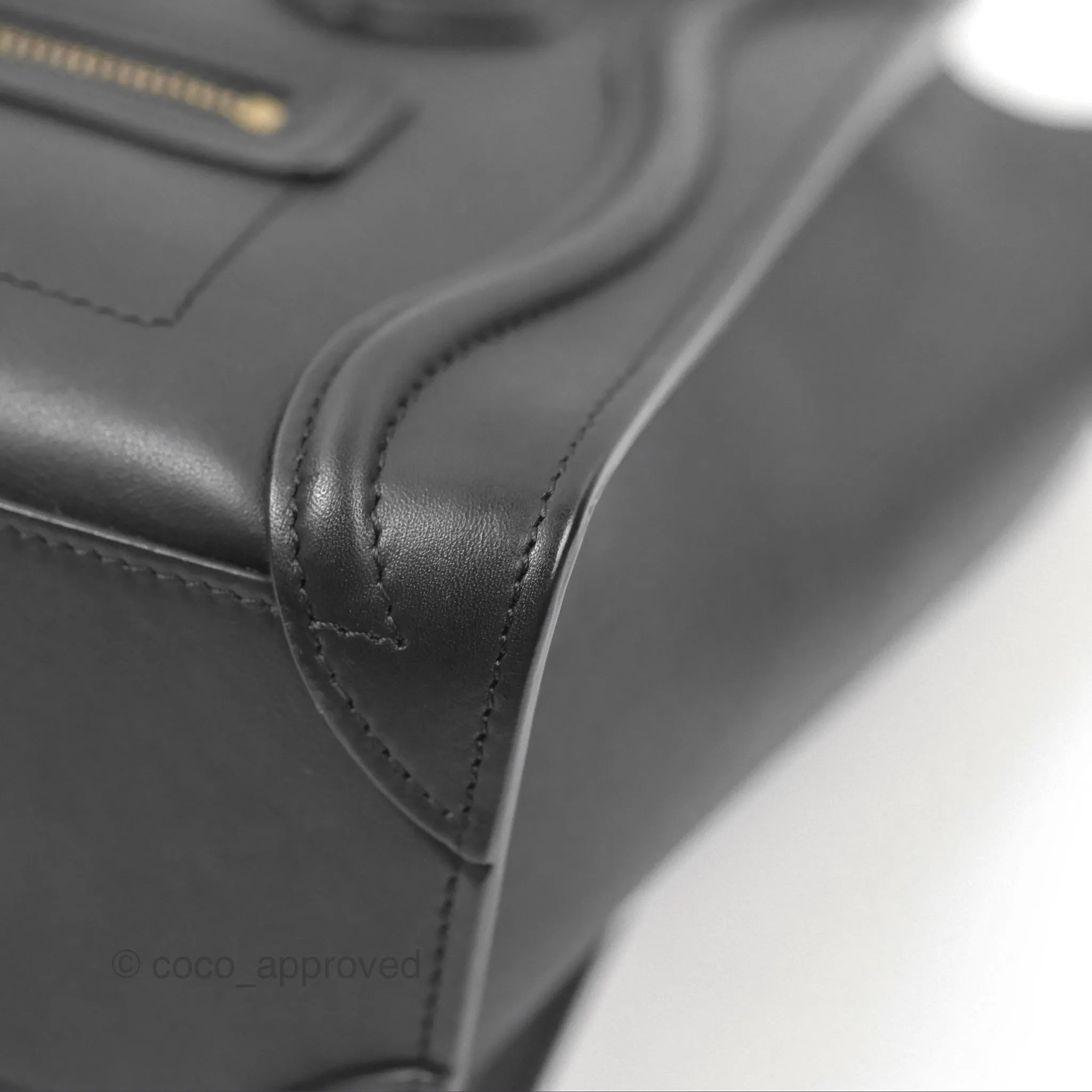 Celine Nano Luggage Bag Black Gold Hardware