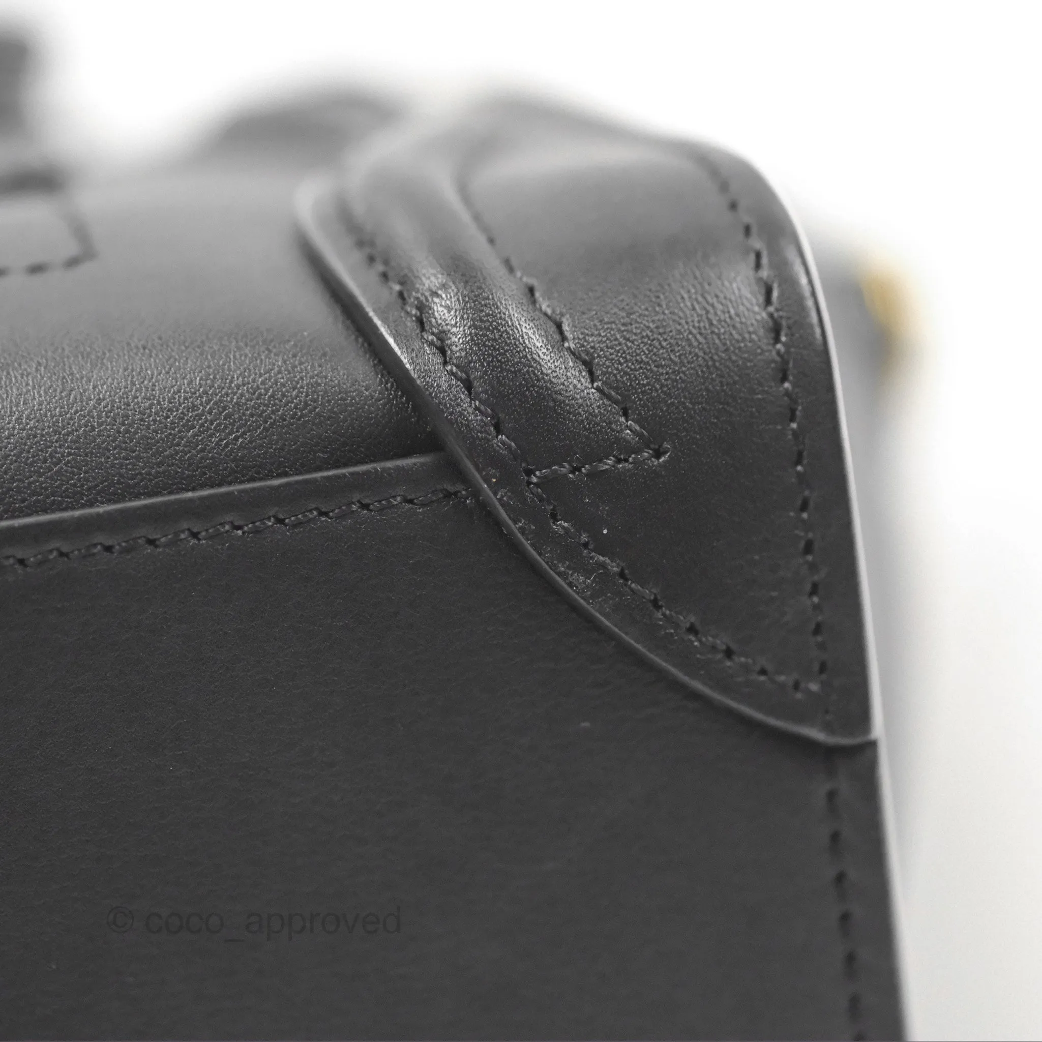 Celine Nano Luggage Bag Black Gold Hardware