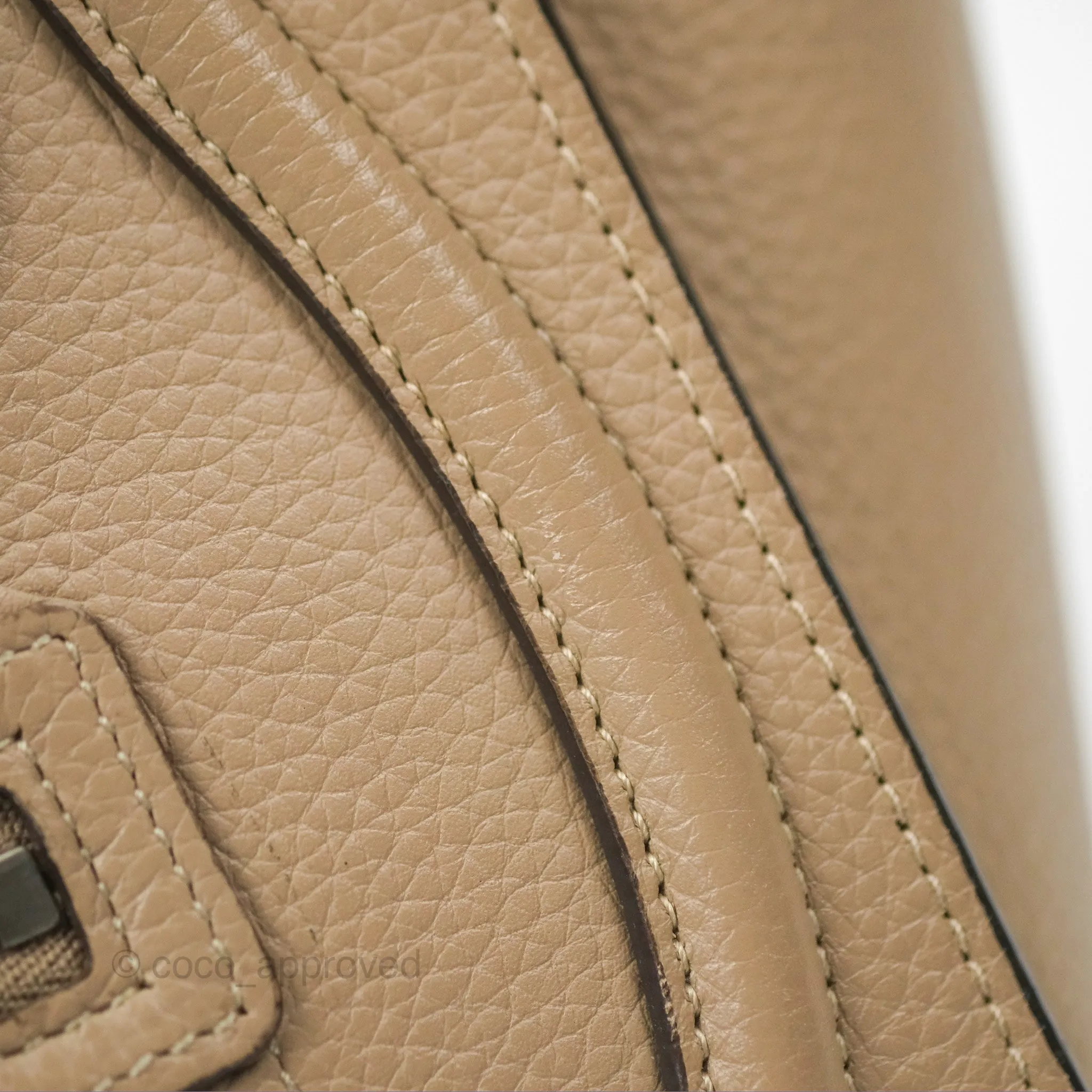 Celine Nano Luggage Bag Dune Drummed Calfskin