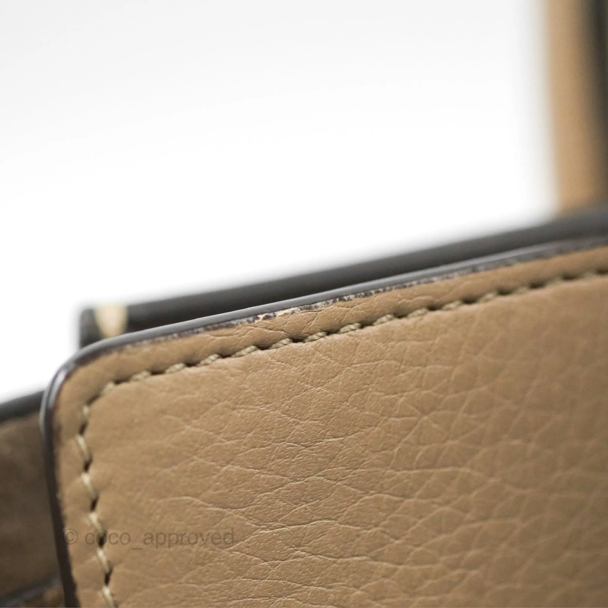 Celine Nano Luggage Bag Dune Drummed Calfskin