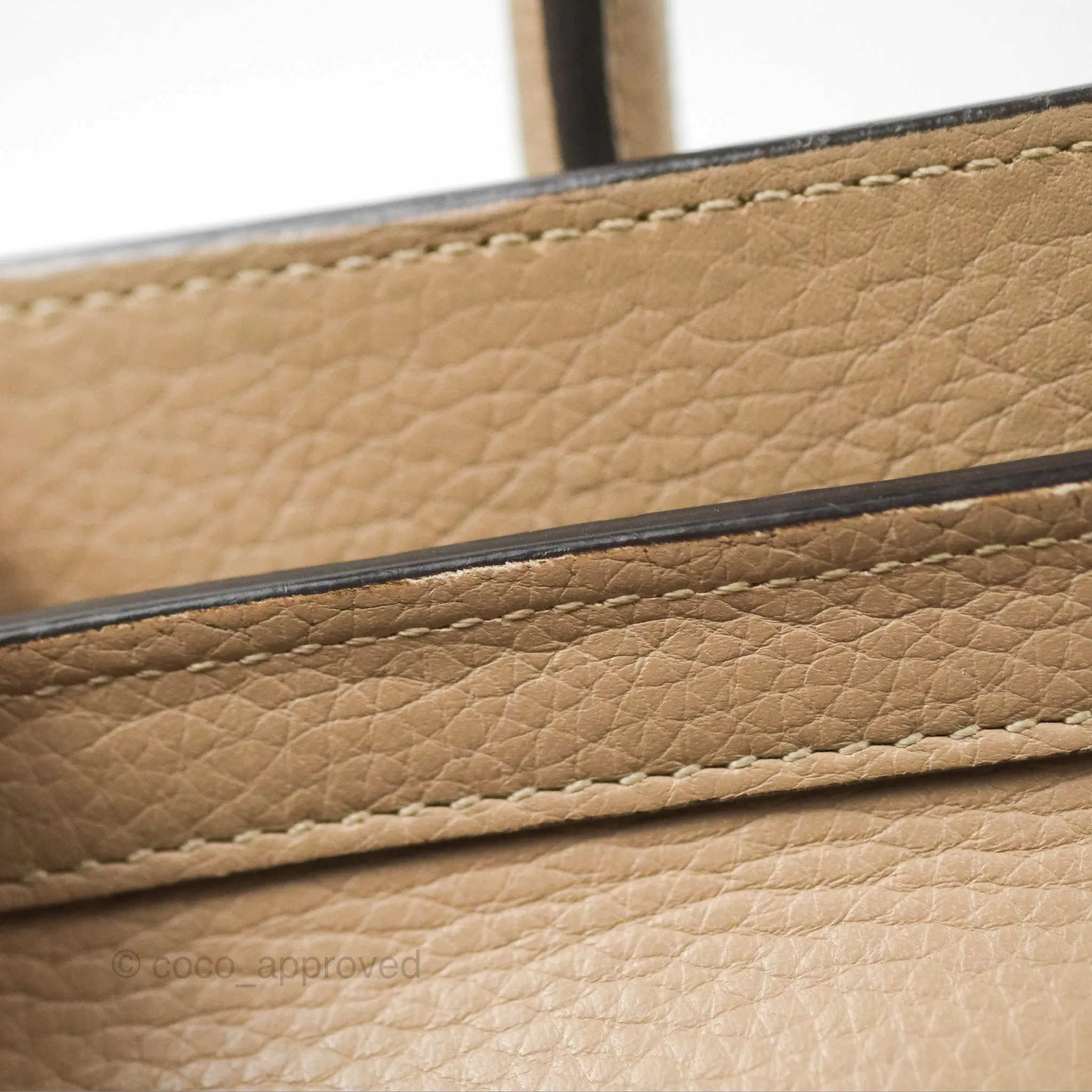 Celine Nano Luggage Bag Dune Drummed Calfskin
