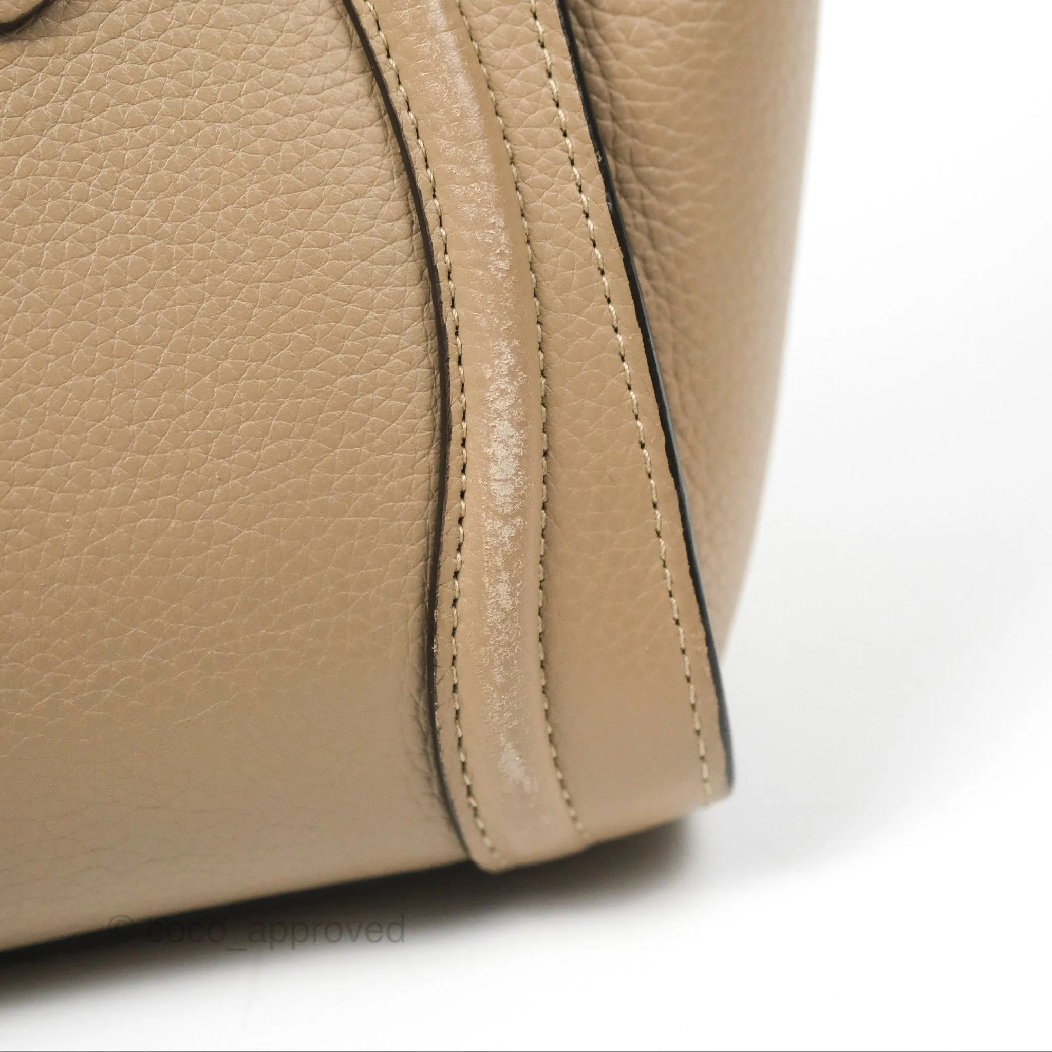 Celine Nano Luggage Bag Dune Drummed Calfskin