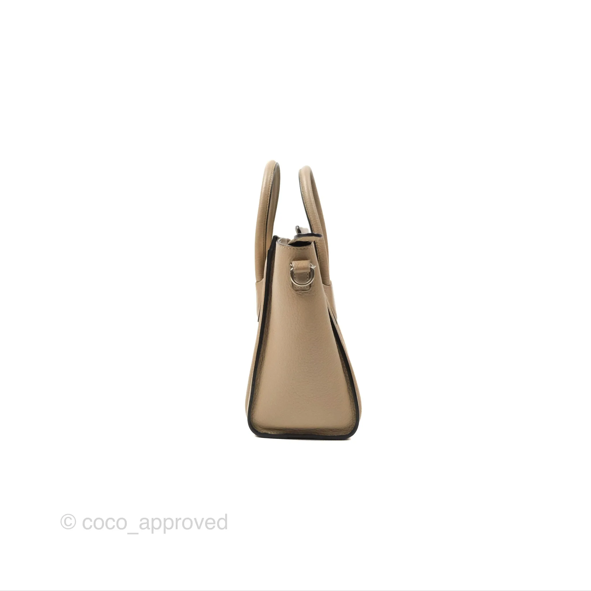 Celine Nano Luggage Bag Dune Drummed Calfskin