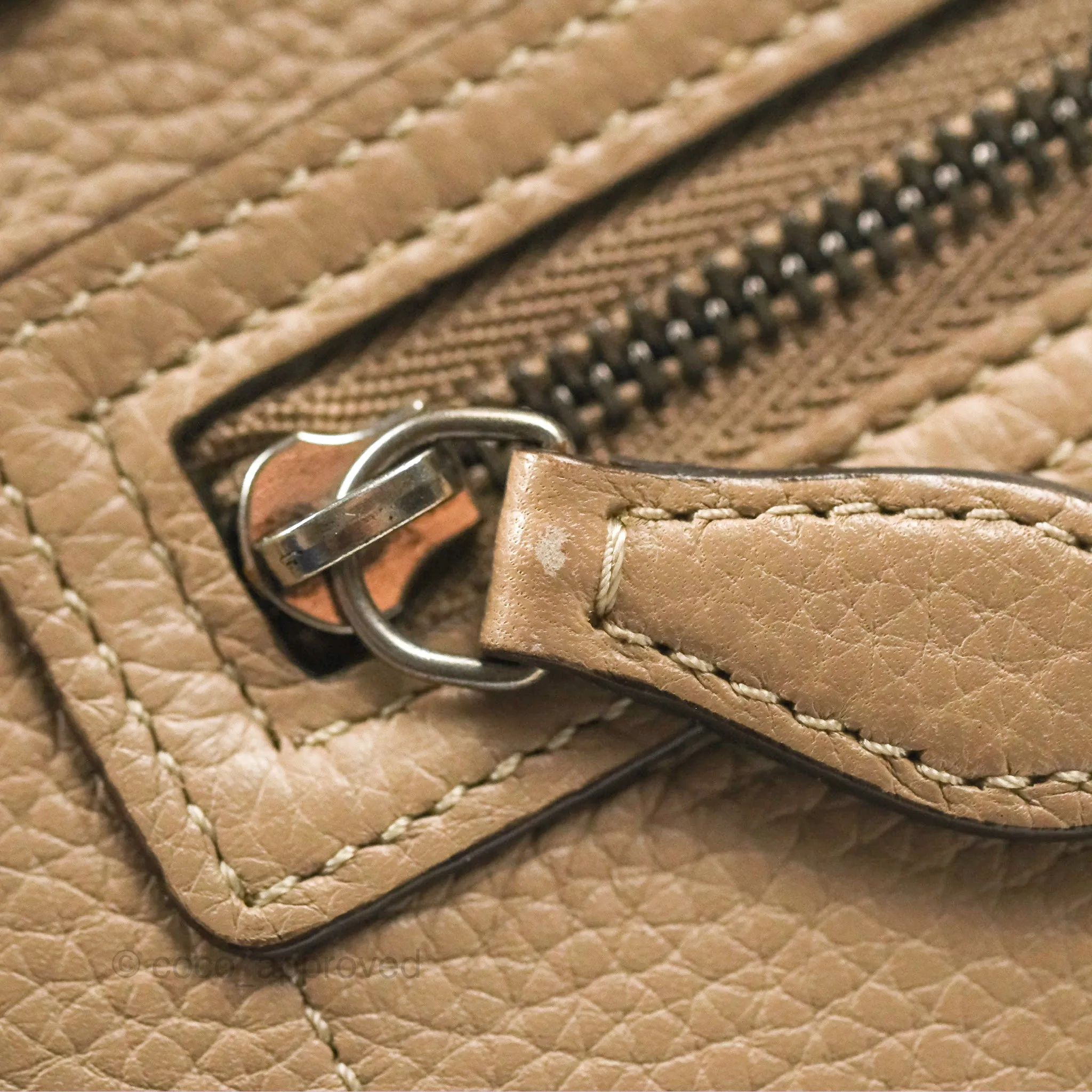 Celine Nano Luggage Bag Dune Drummed Calfskin