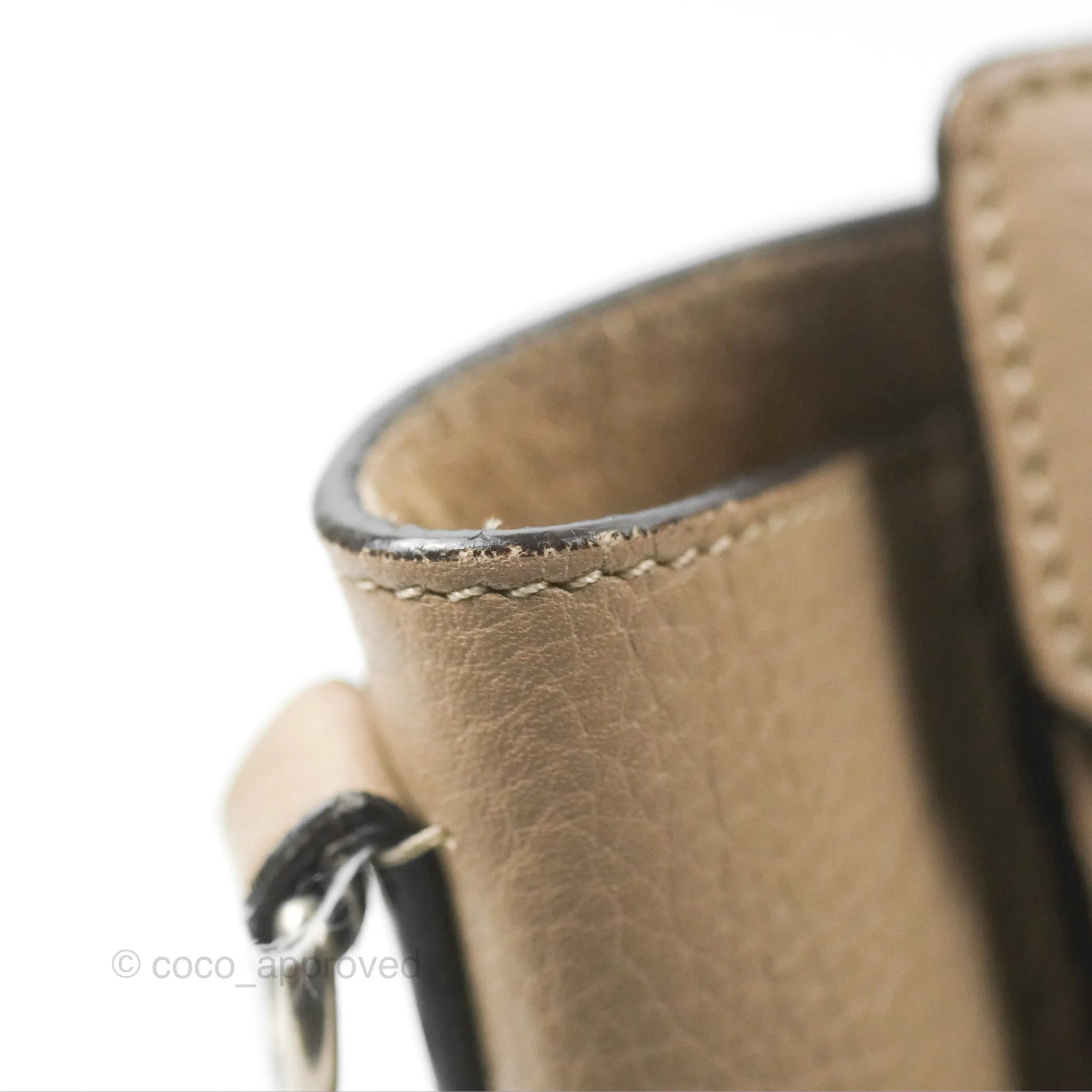 Celine Nano Luggage Bag Dune Drummed Calfskin