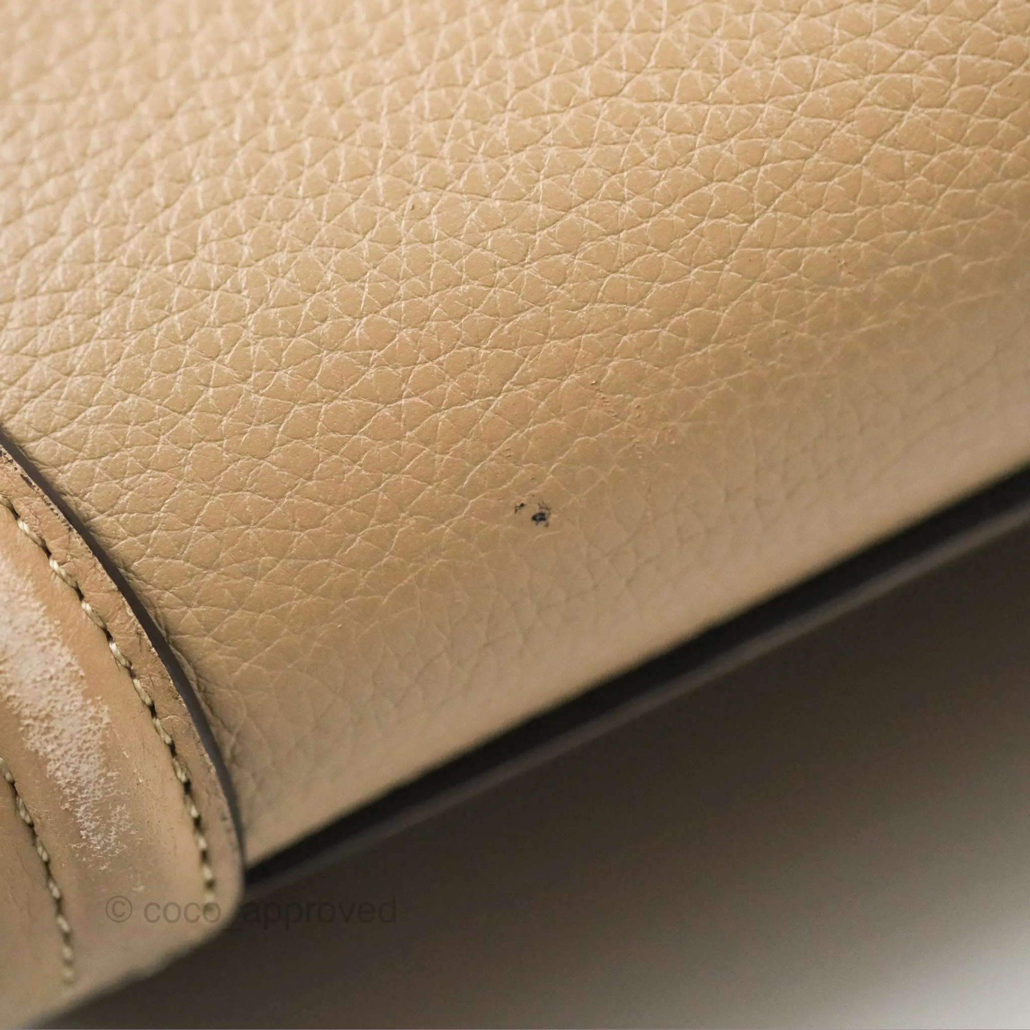 Celine Nano Luggage Bag Dune Drummed Calfskin