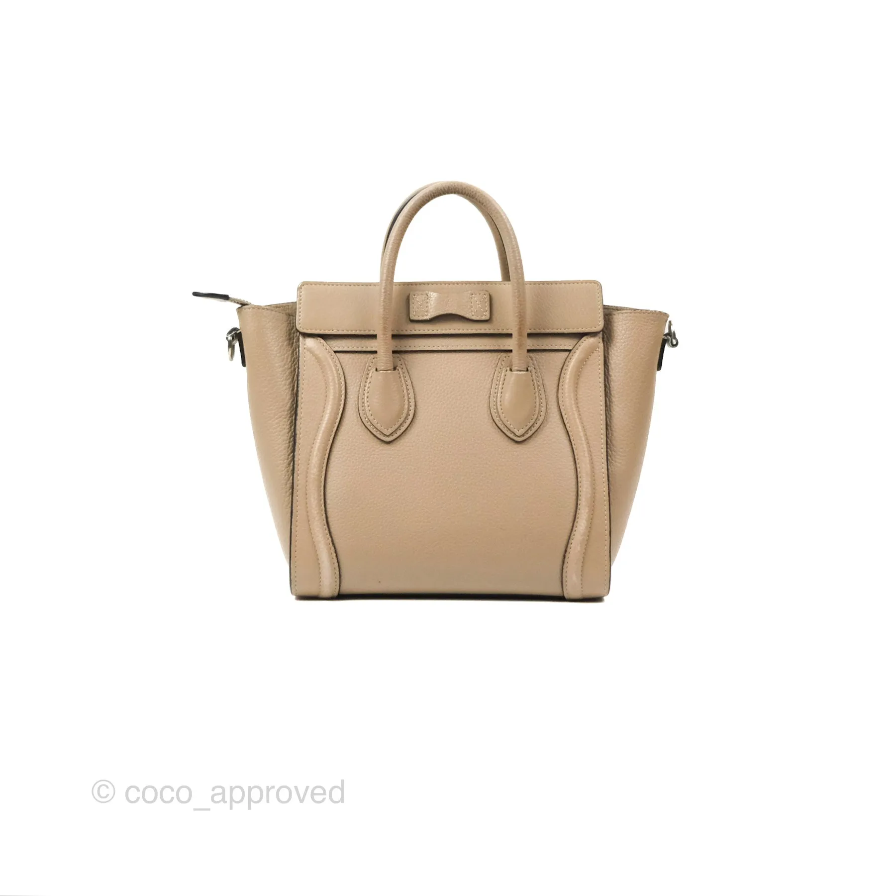 Celine Nano Luggage Bag Dune Drummed Calfskin