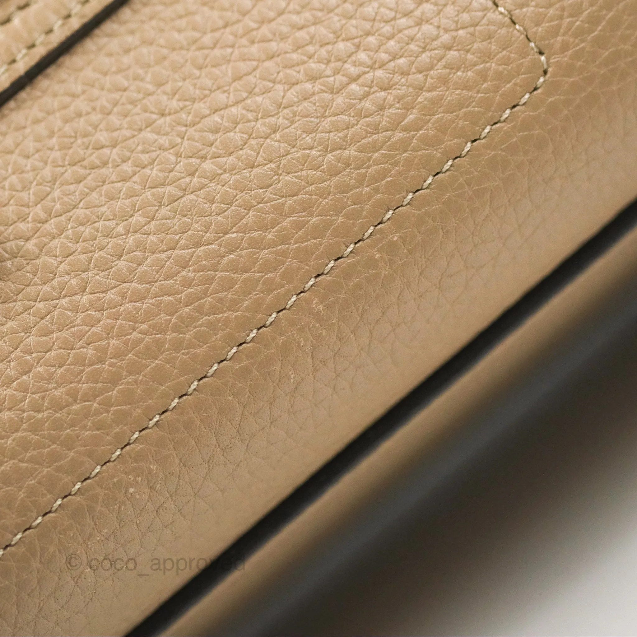 Celine Nano Luggage Bag Dune Drummed Calfskin
