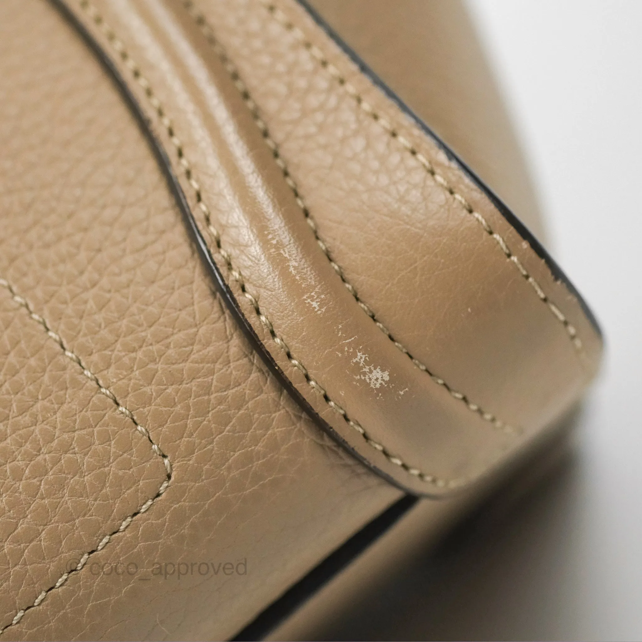 Celine Nano Luggage Bag Dune Drummed Calfskin