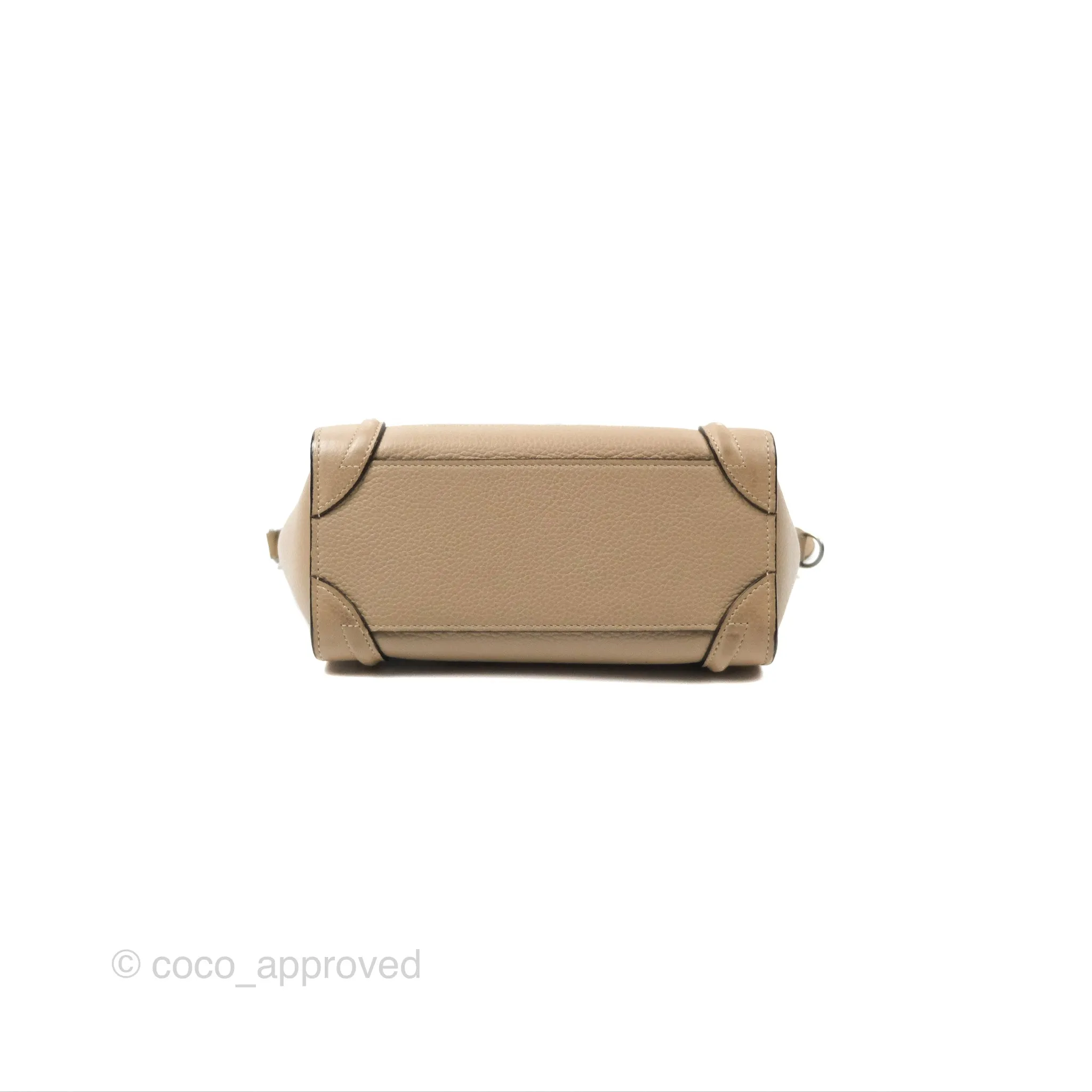 Celine Nano Luggage Bag Dune Drummed Calfskin