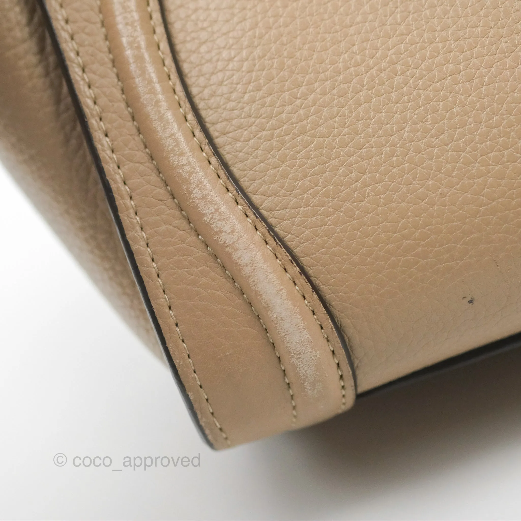 Celine Nano Luggage Bag Dune Drummed Calfskin