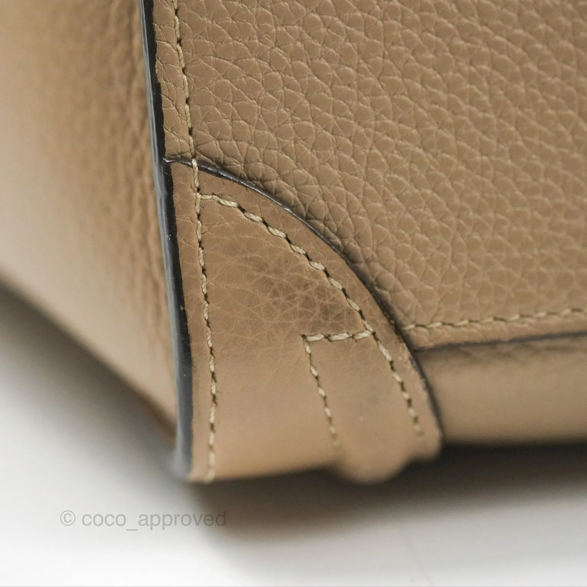 Celine Nano Luggage Bag Dune Drummed Calfskin