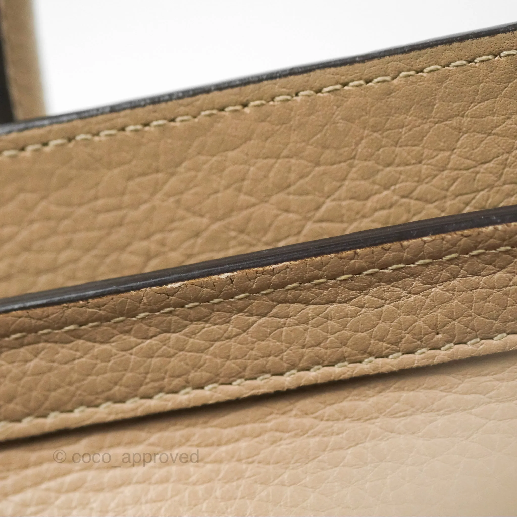 Celine Nano Luggage Bag Dune Drummed Calfskin