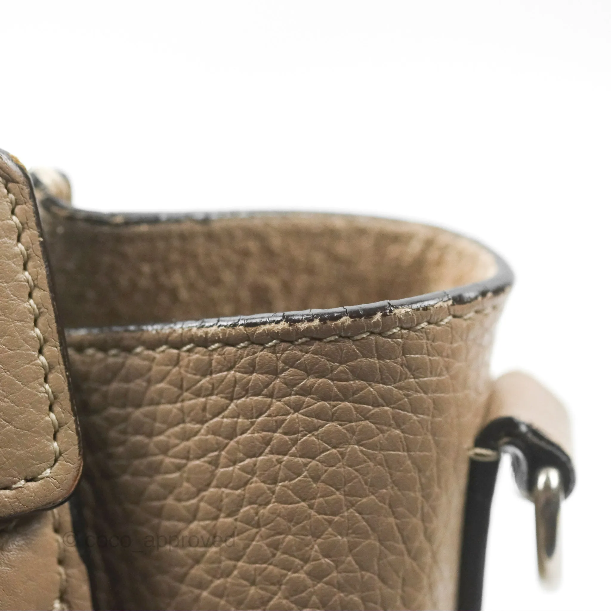 Celine Nano Luggage Bag Dune Drummed Calfskin