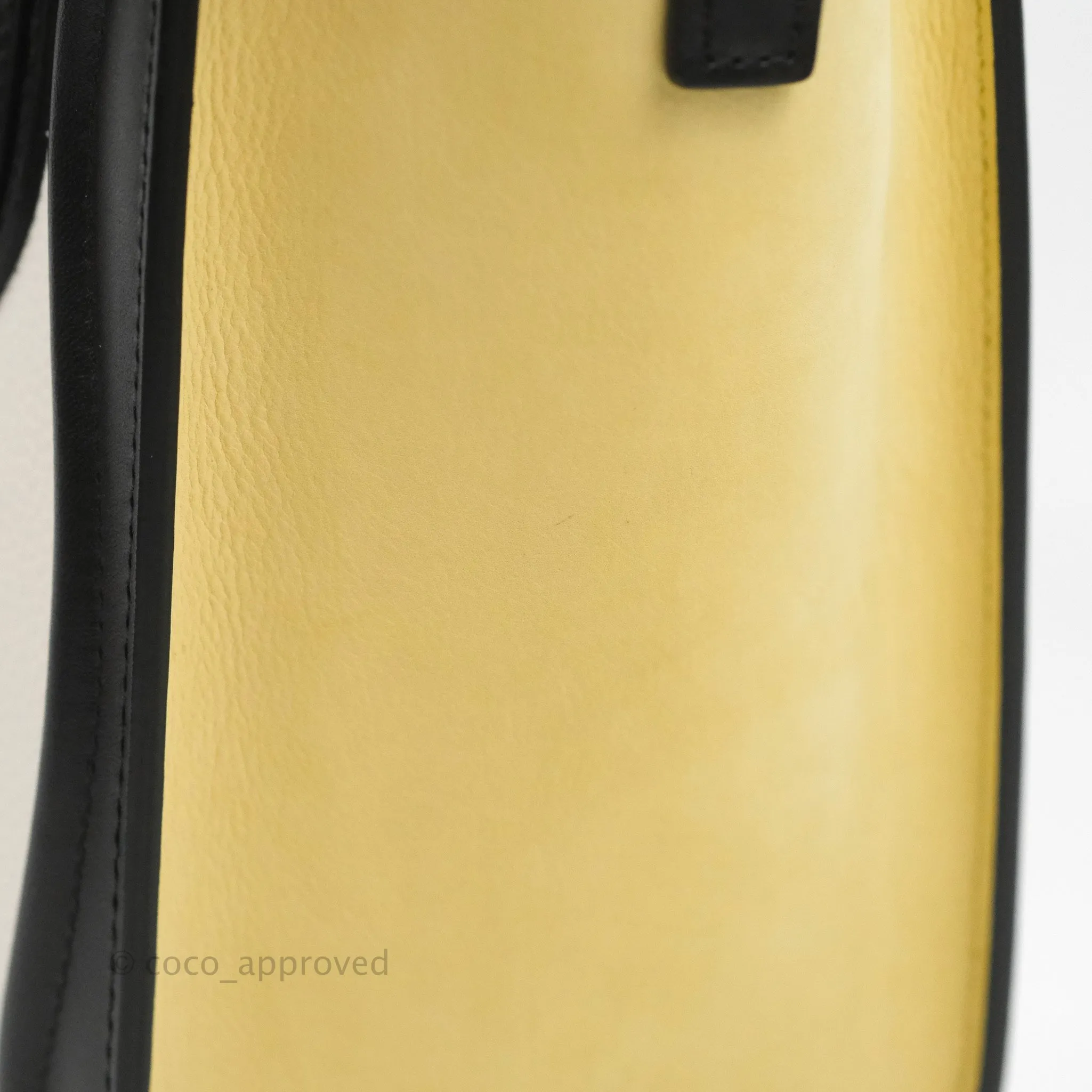 Celine Nano Luggage Bag Tricolour Light Beige/White/Black Grained Calfskin