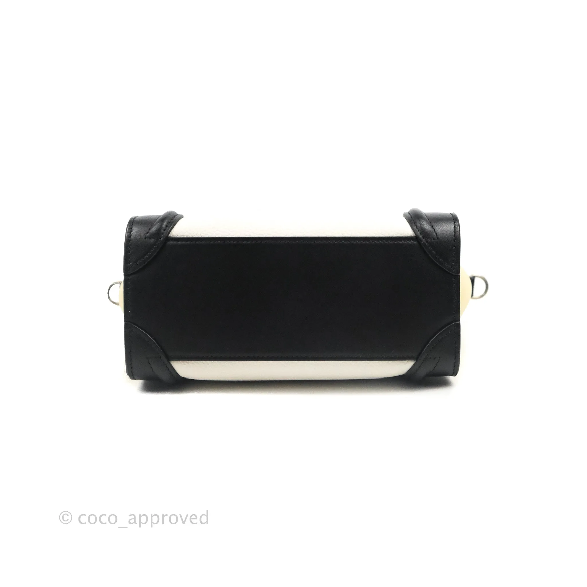 Celine Nano Luggage Bag Tricolour Light Beige/White/Black Grained Calfskin