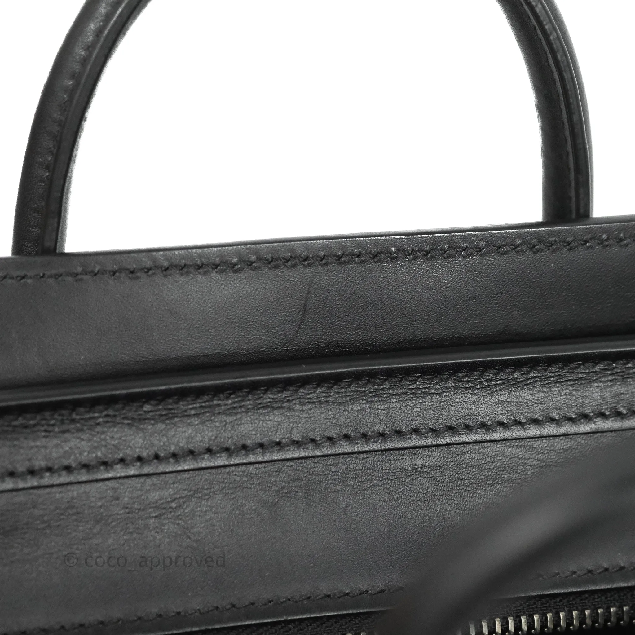 Celine Nano Luggage Bag Tricolour Light Beige/White/Black Grained Calfskin