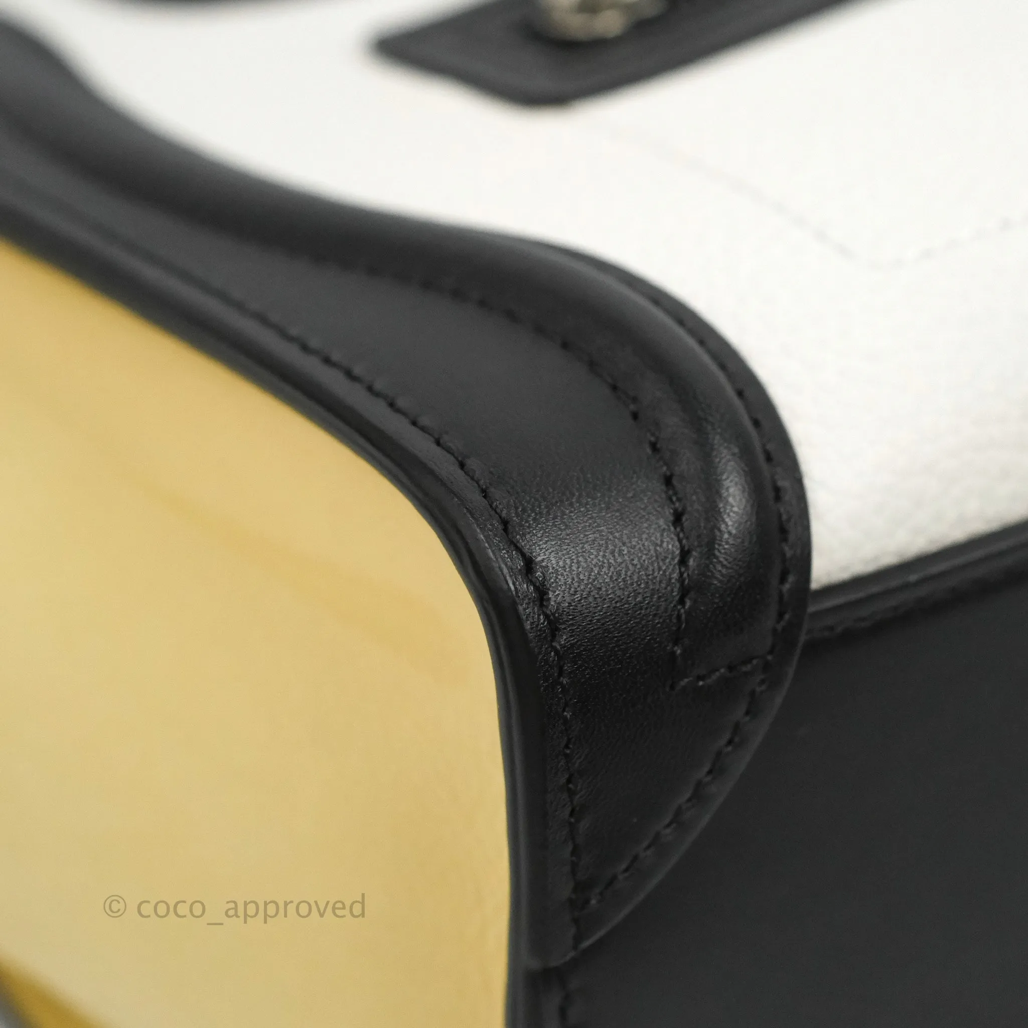 Celine Nano Luggage Bag Tricolour Light Beige/White/Black Grained Calfskin