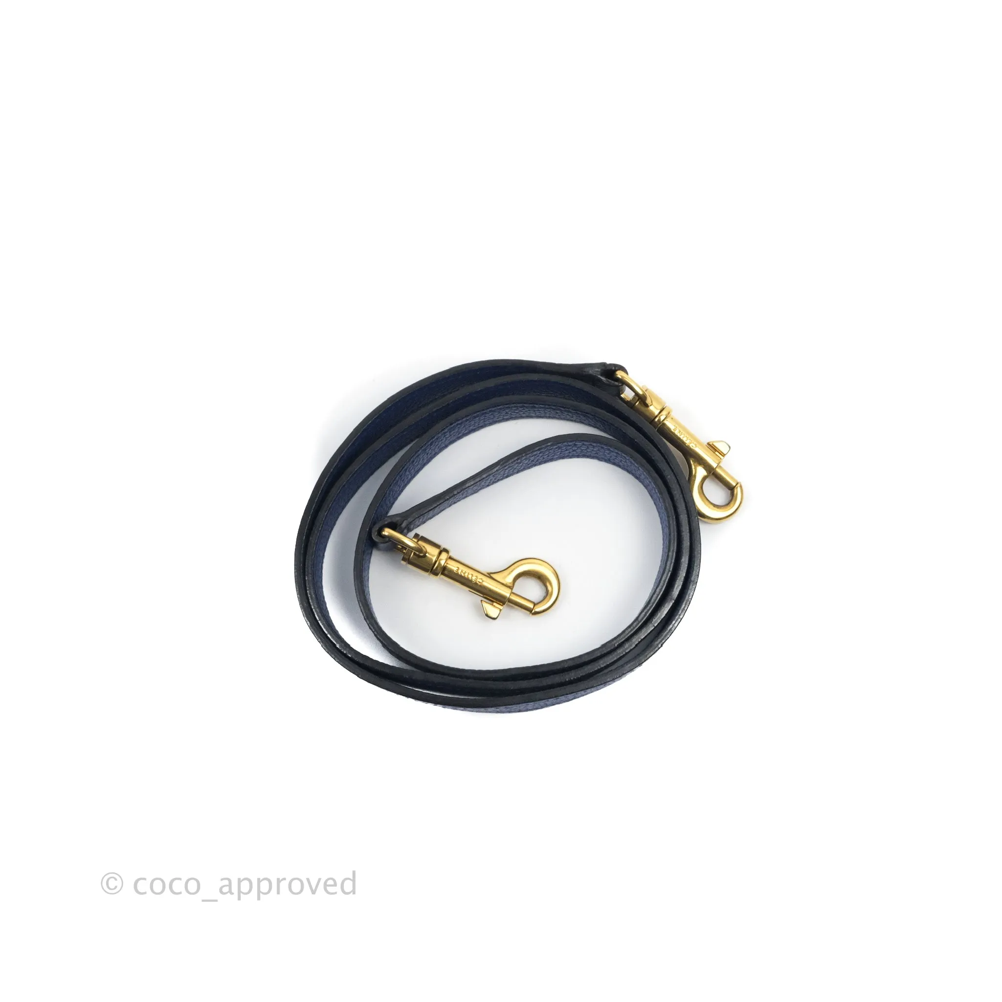 Celine Nano Luggage Dark Blue Drummed Calfskin Gold Hardware