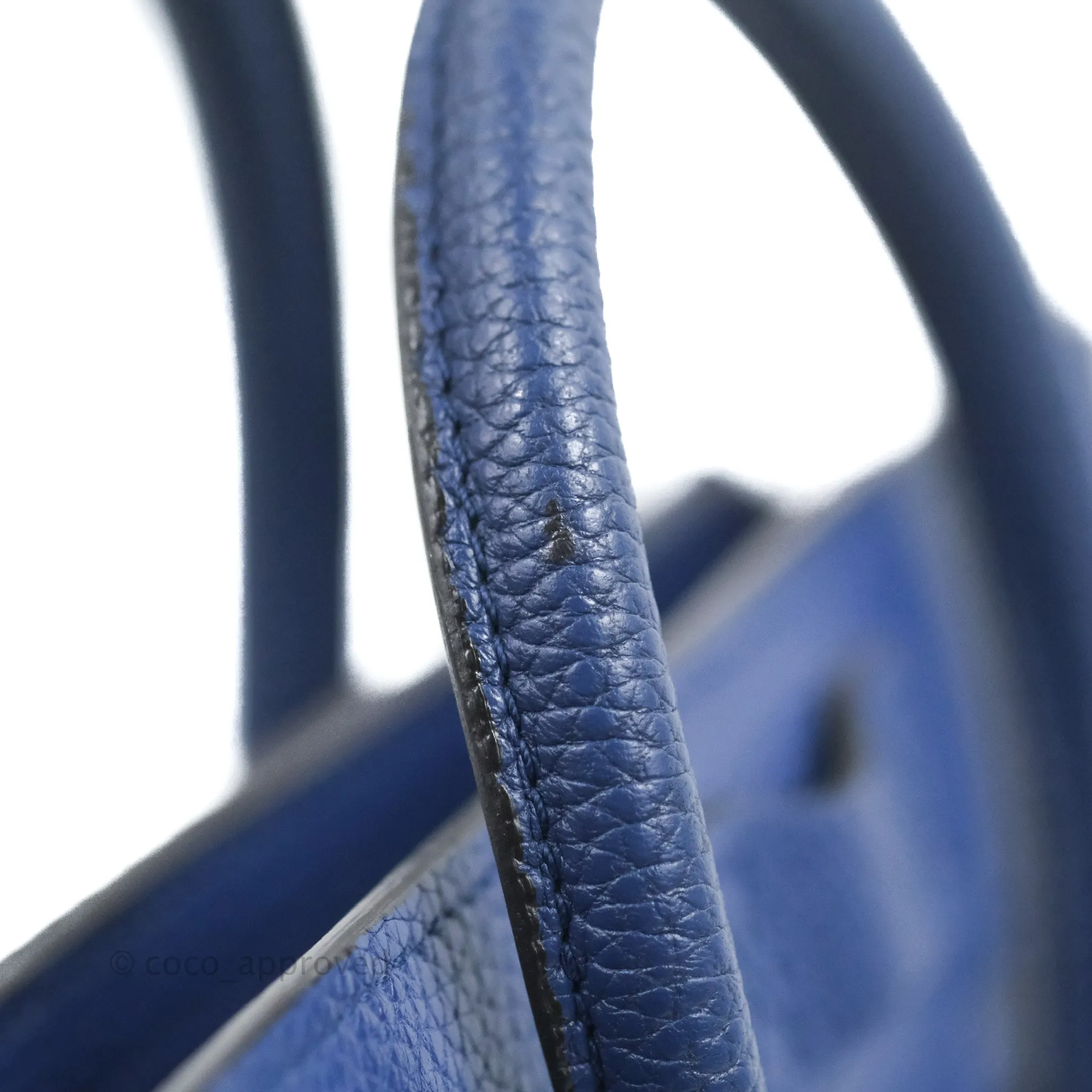 Celine Nano Luggage Dark Blue Drummed Calfskin Gold Hardware