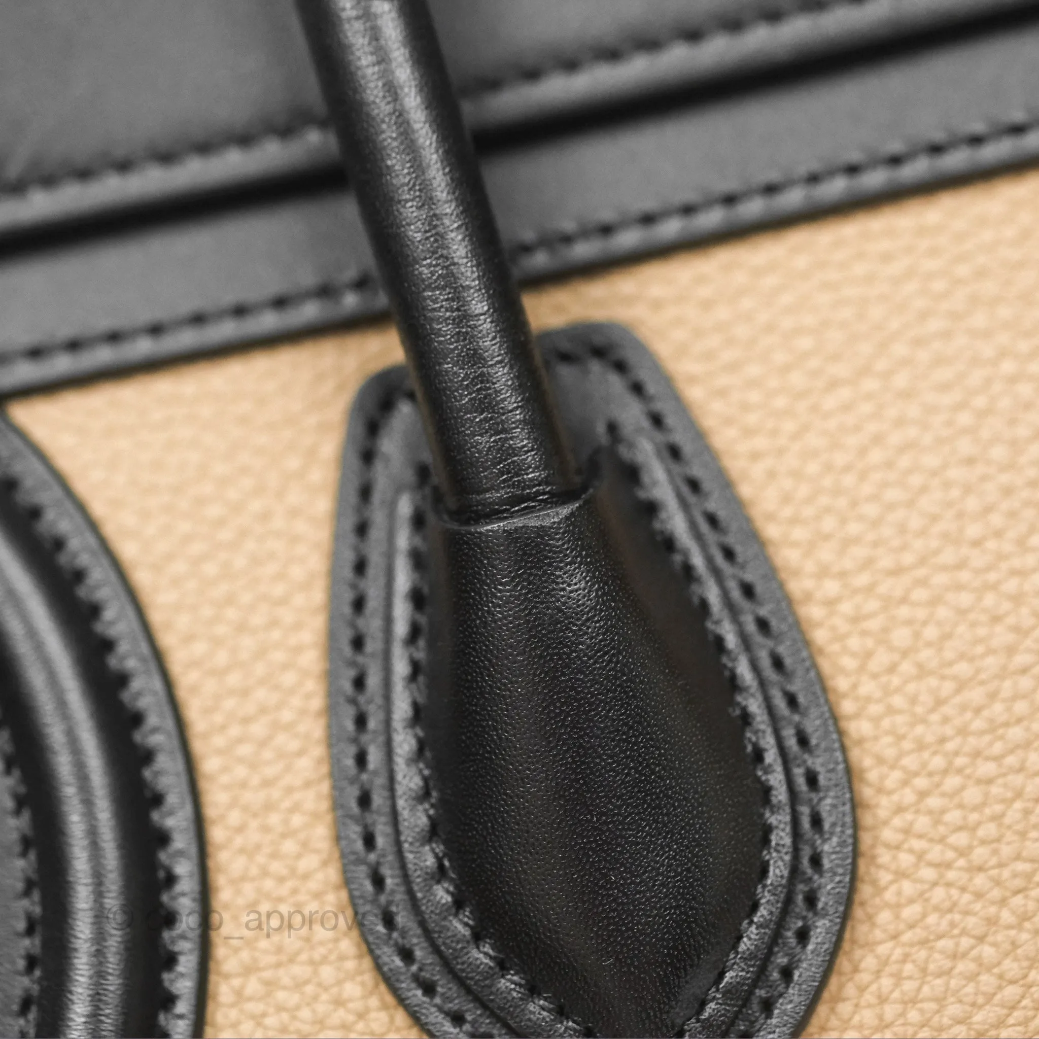 Celine Nano Luggage Grained Calfskin Gold Hardware Orange/Black/Beige