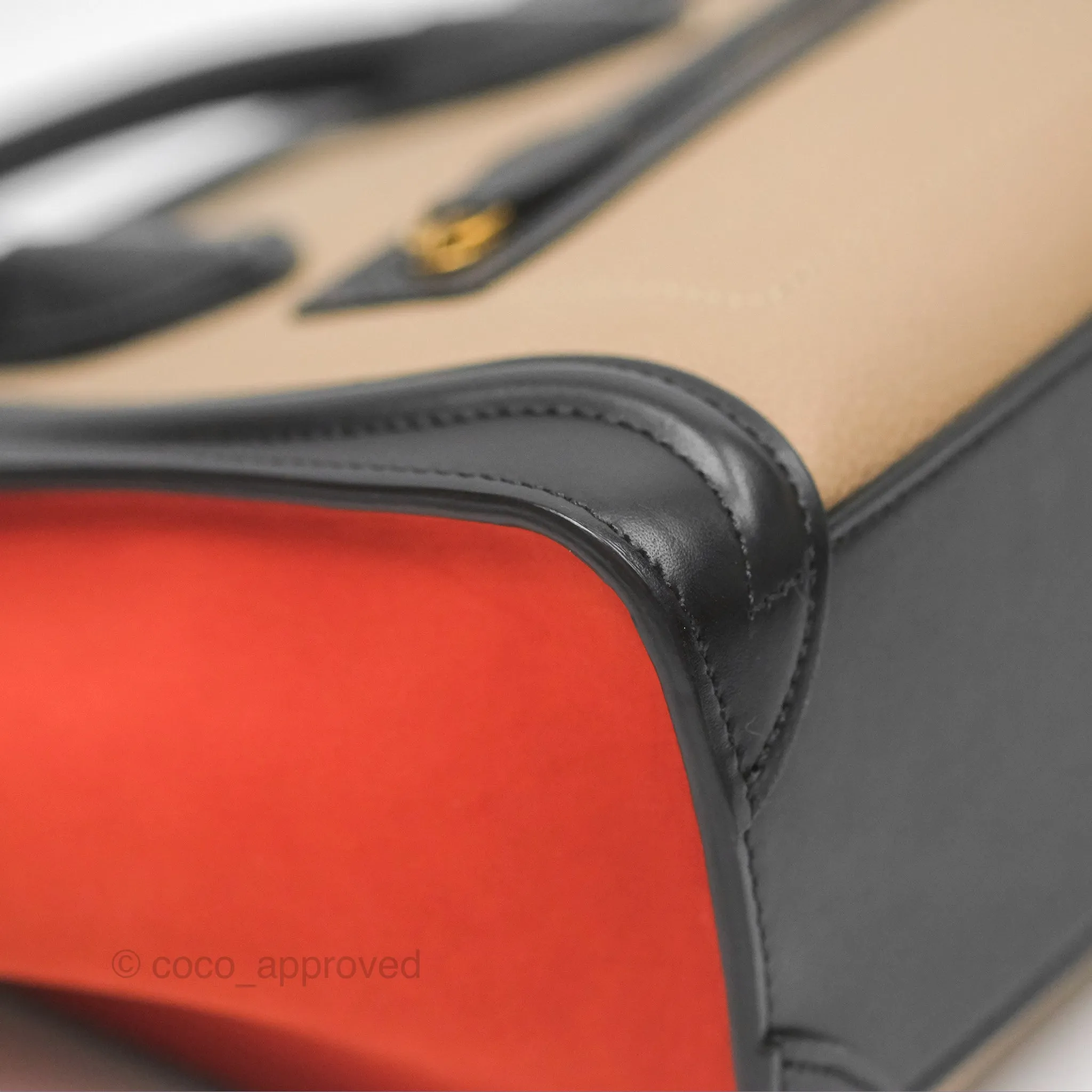 Celine Nano Luggage Grained Calfskin Gold Hardware Orange/Black/Beige