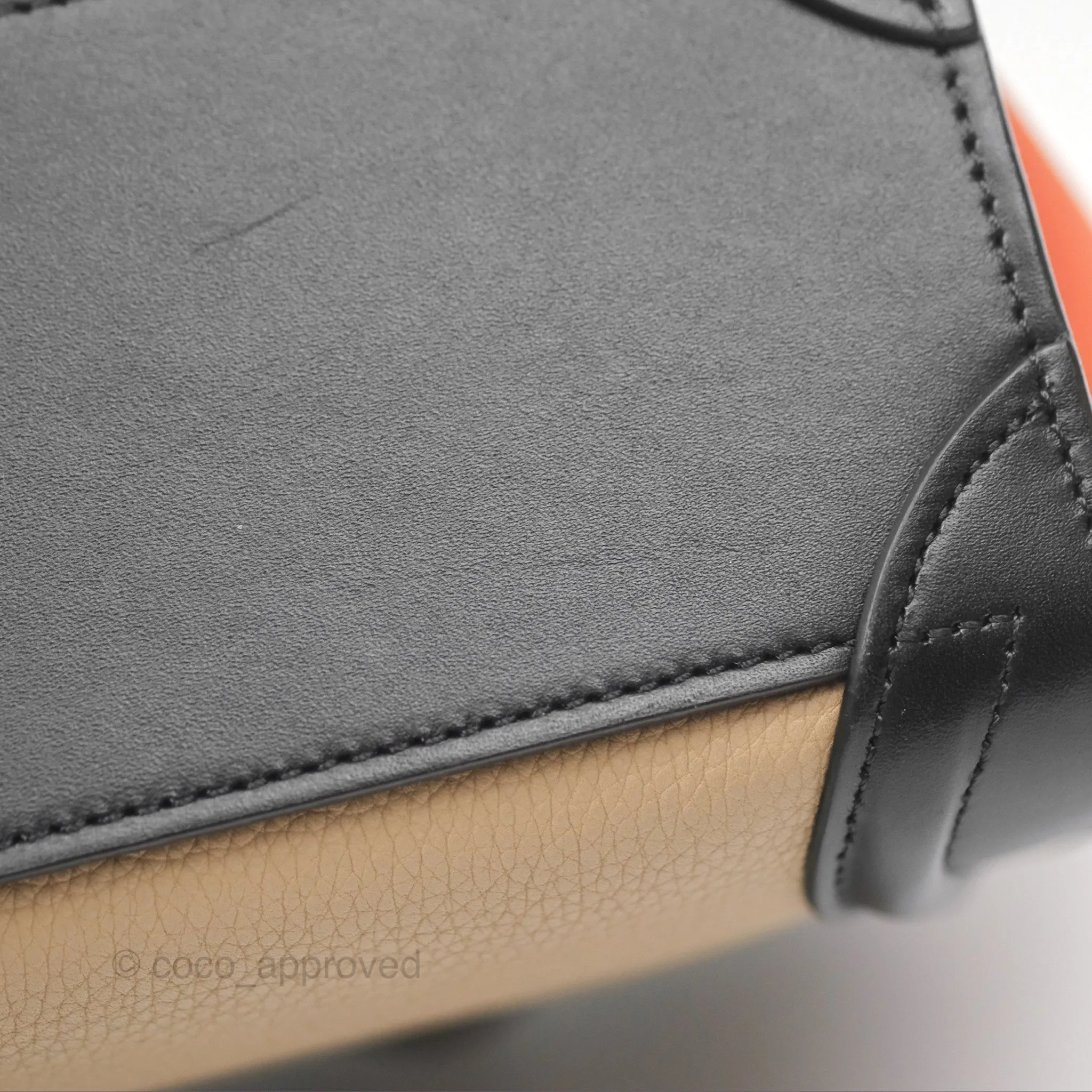 Celine Nano Luggage Grained Calfskin Gold Hardware Orange/Black/Beige