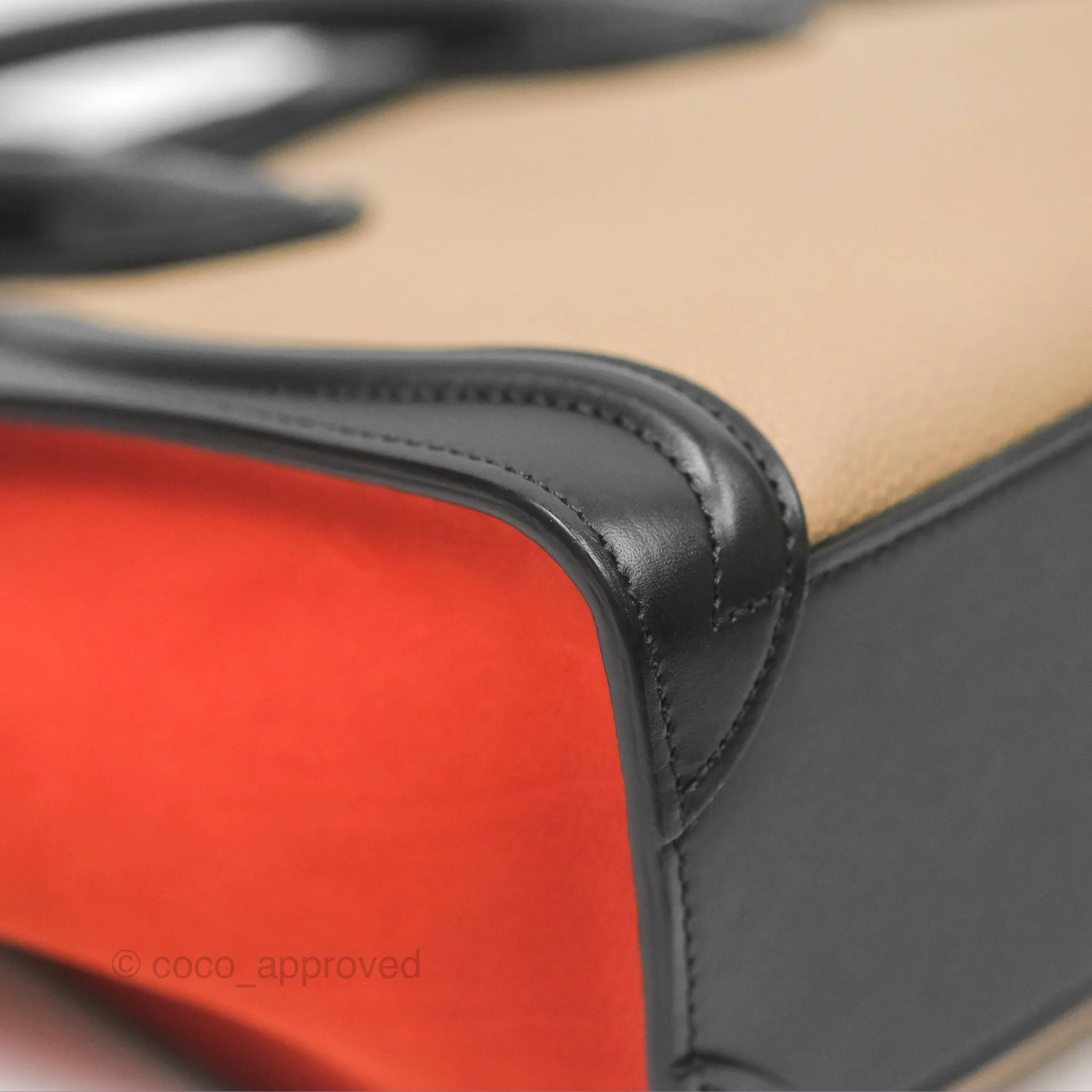 Celine Nano Luggage Grained Calfskin Gold Hardware Orange/Black/Beige
