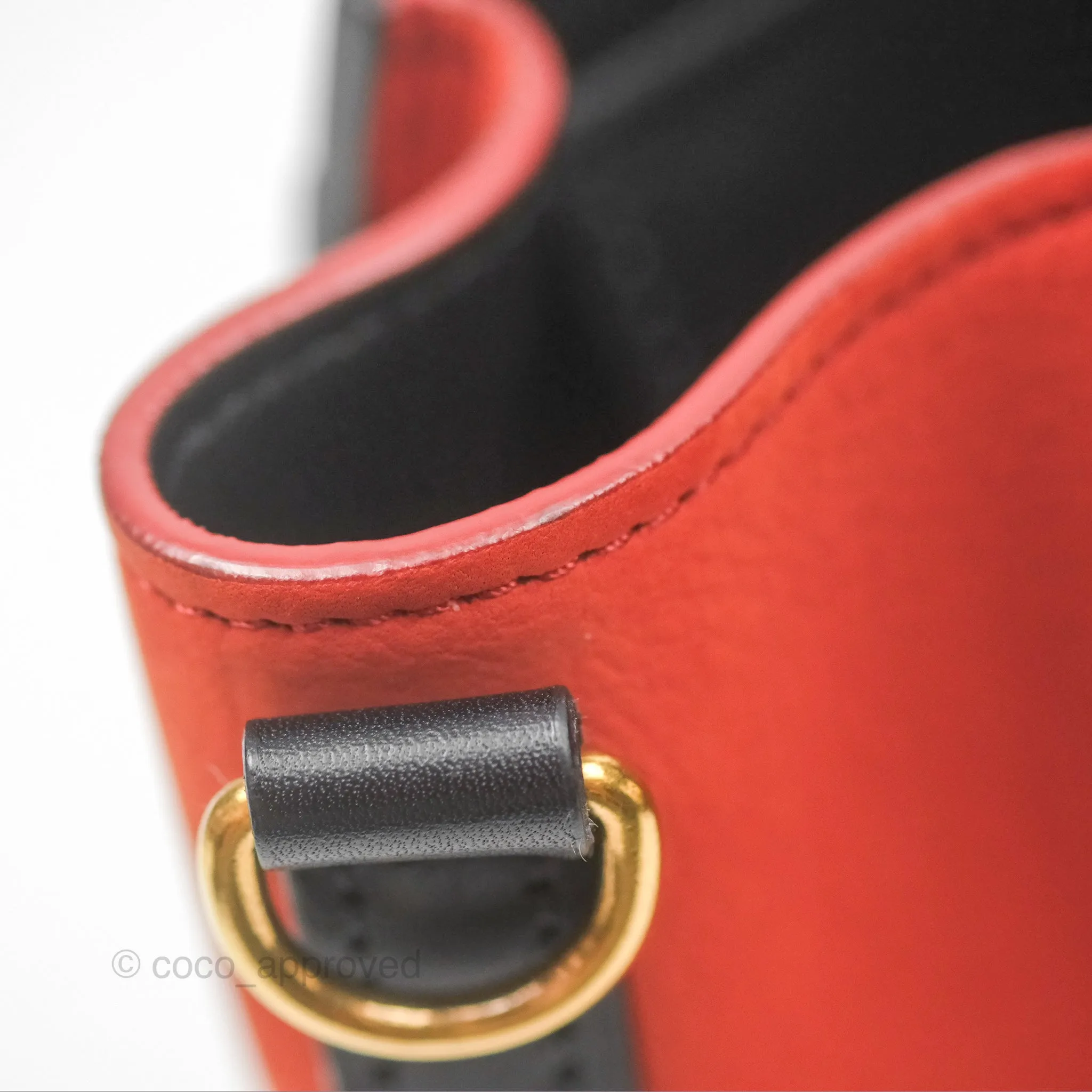 Celine Nano Luggage Grained Calfskin Gold Hardware Orange/Black/Beige