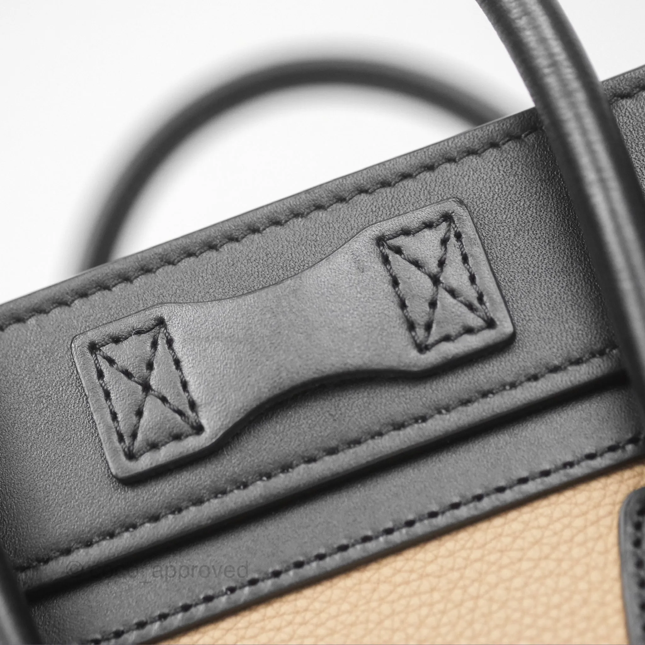 Celine Nano Luggage Grained Calfskin Gold Hardware Orange/Black/Beige